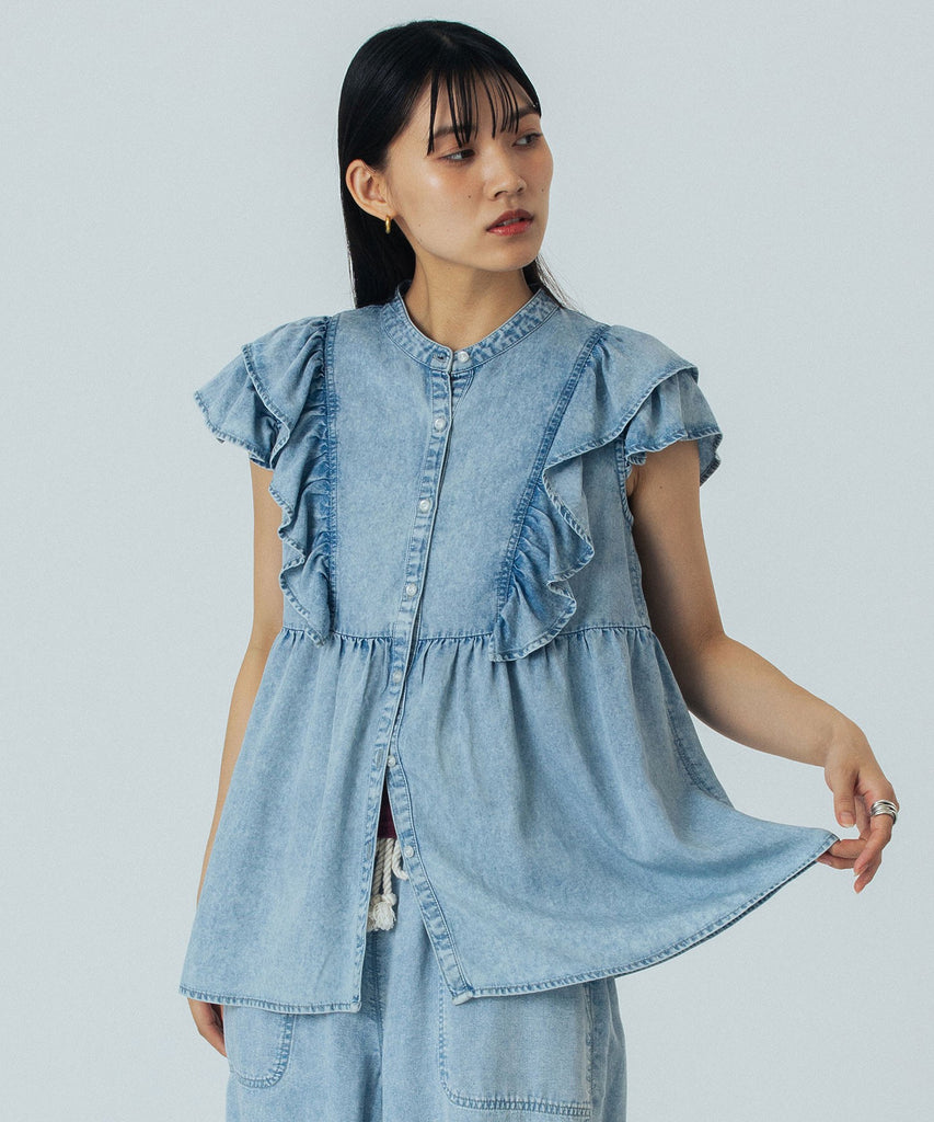 らぶらば　06,07 LIGHT OZ DENIM FRILL BLOUSE – calif（カリフ）公式サイト