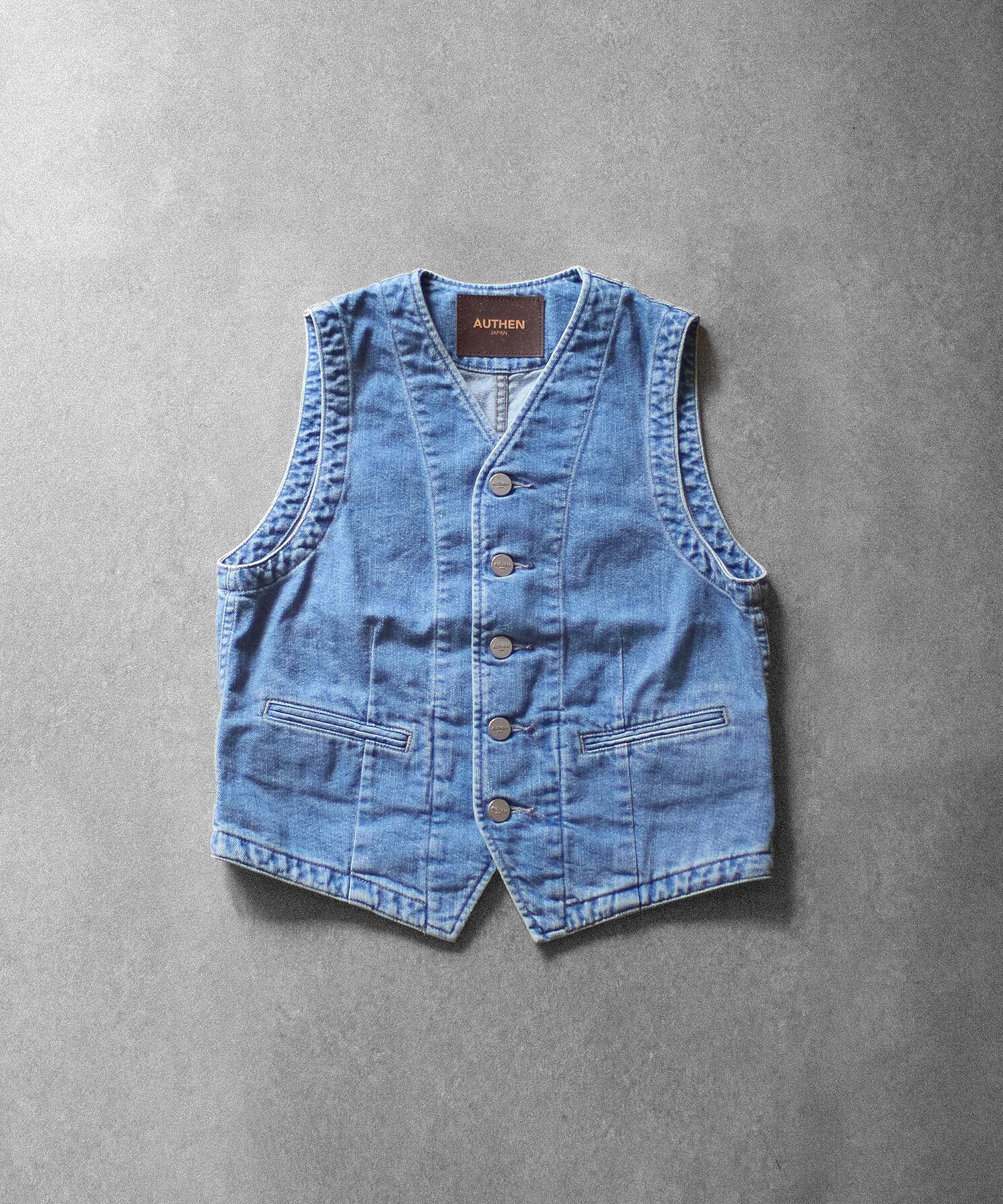 AUTHEN/SLIKNIZED DENIM VEST