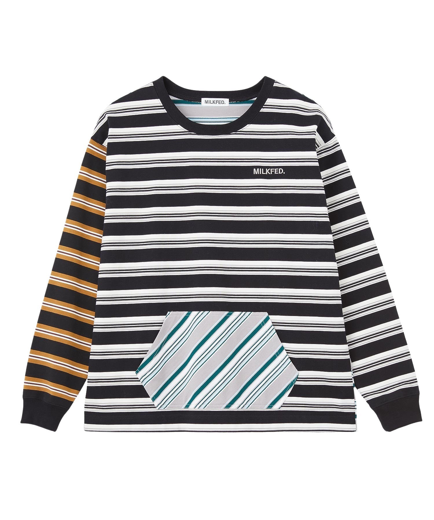 THREE PATTERN STRIPE L/S TOP