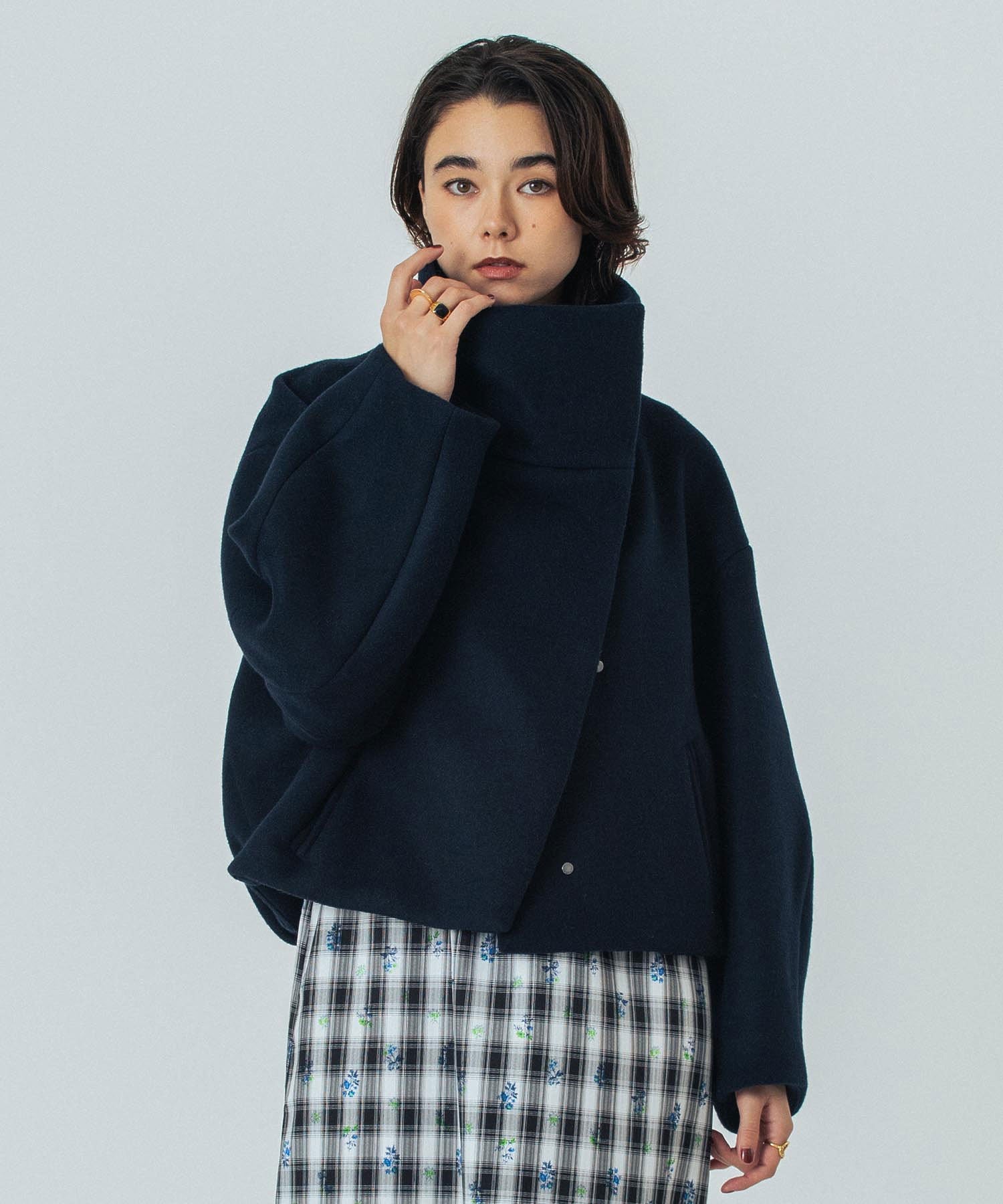 mici/BIG STAND COLLAR BLOUSON