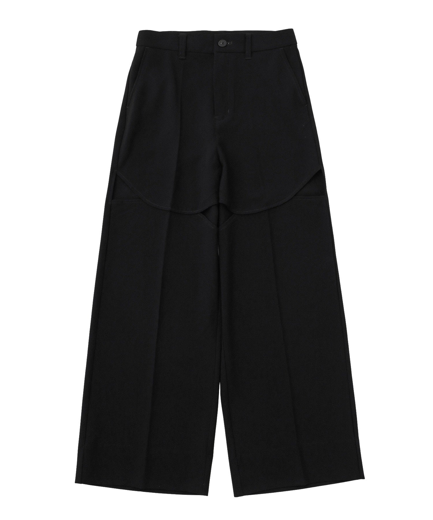 CURVED CUT PANELED PANTS
