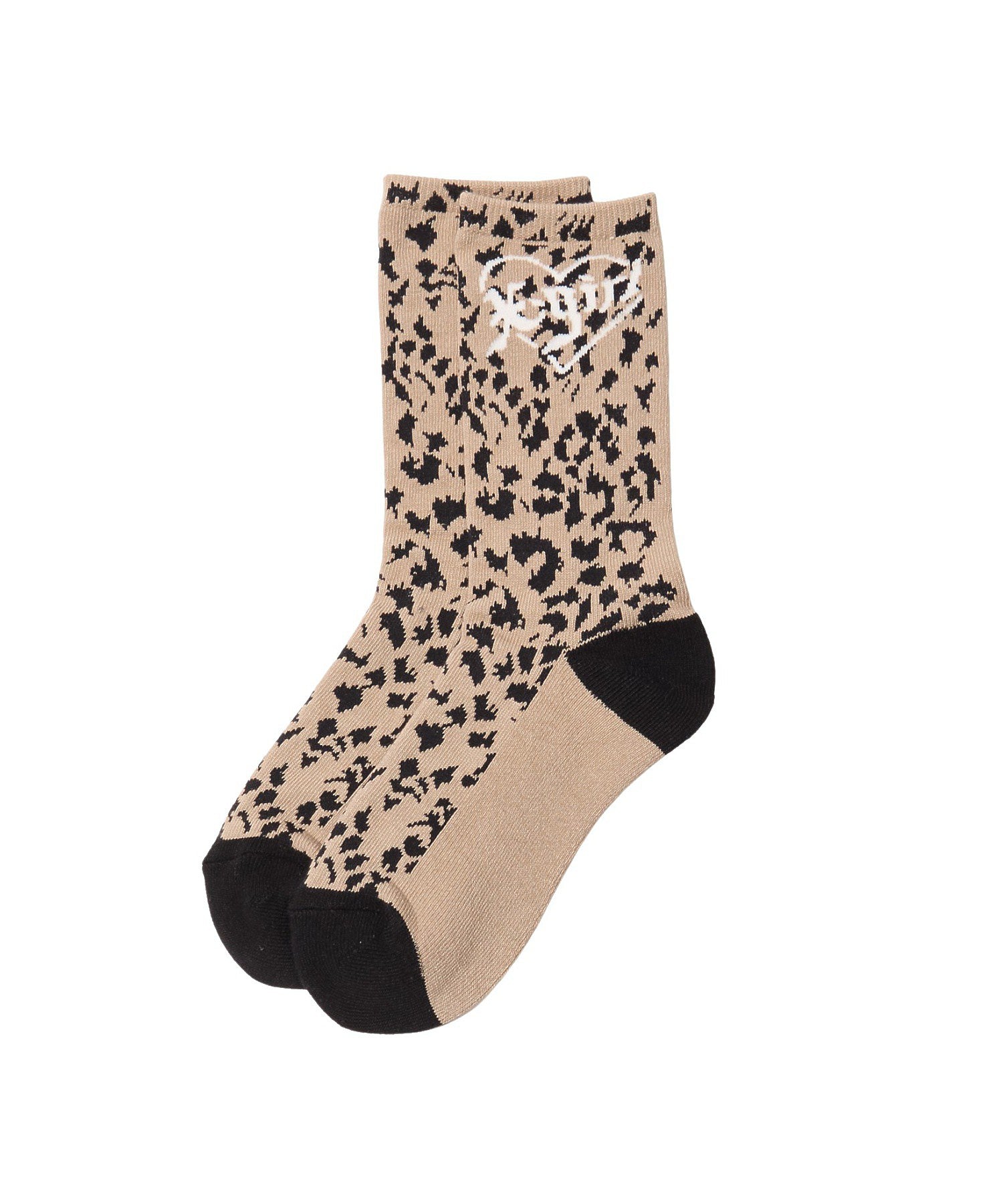HEART LOGO LEOPARD SOCKS