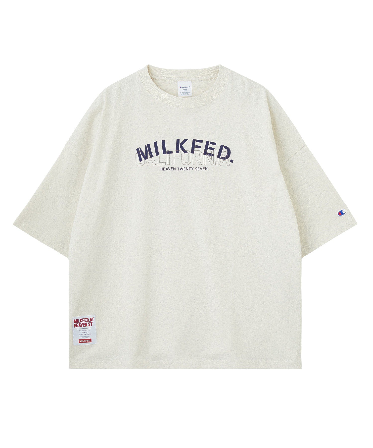 MILKFED.×CHAMPION LAYER LOGO BIG TEE