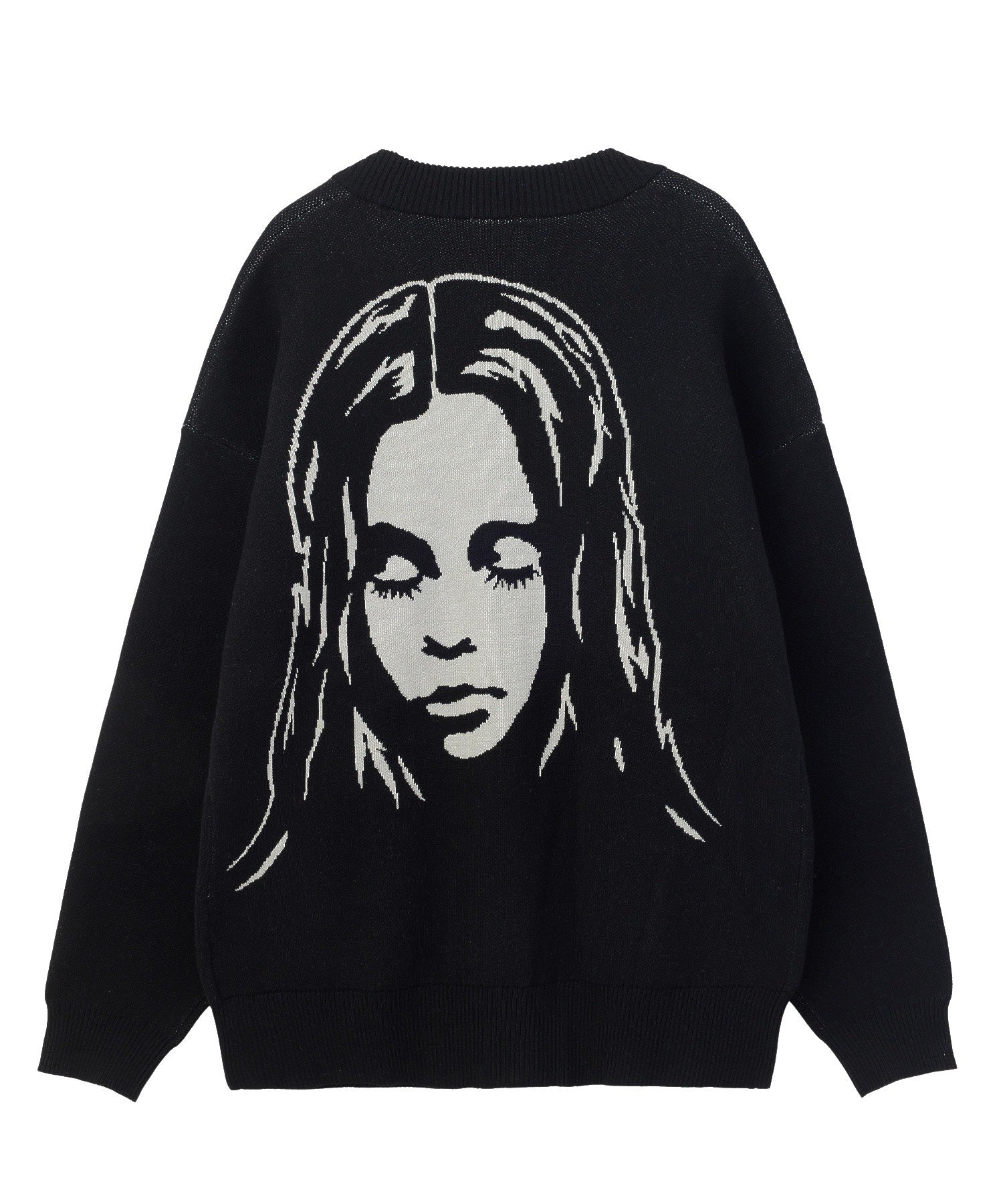 FACE BACK JACQUARD KNIT CARDIGAN