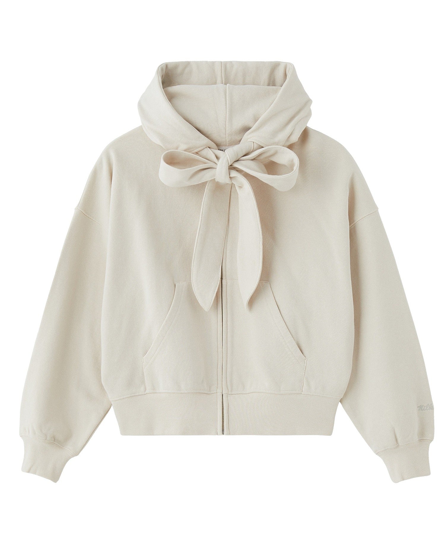 BIG RIBBON SWEAT ZIP HOODIE