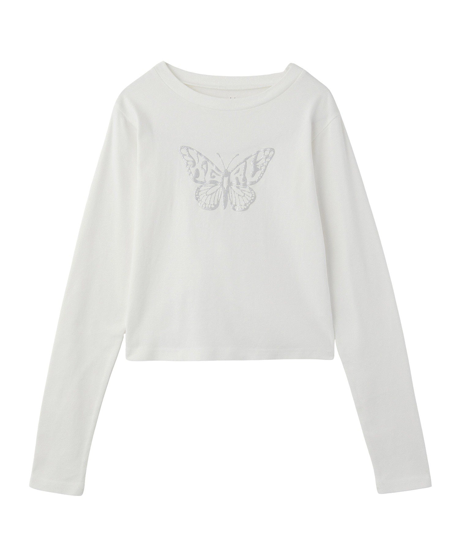 BUTTERFLY FOAM PRINT L/S BABY TEE