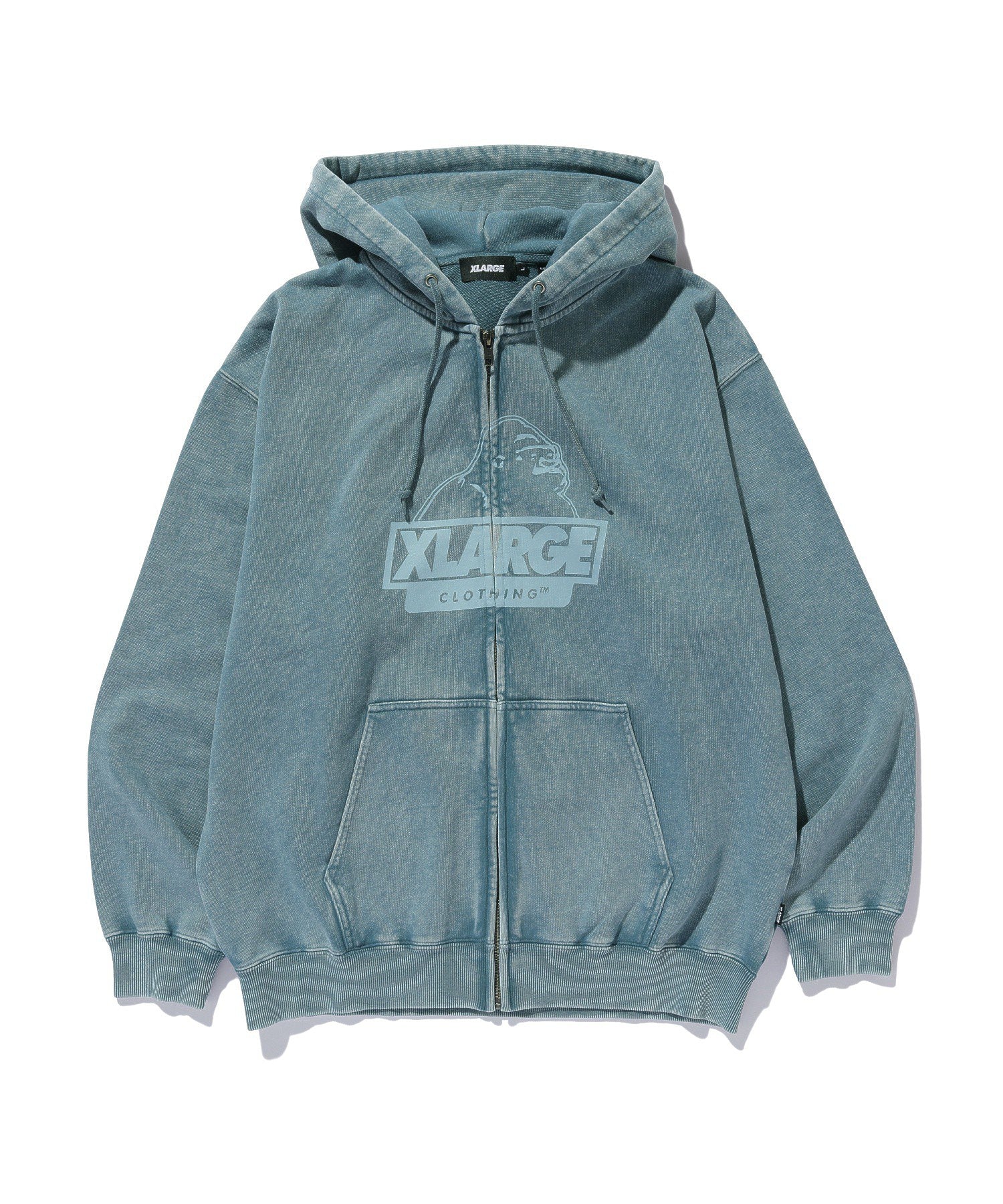 WASHED SLANTED OG ZIP HOODED SWEATSHIRT