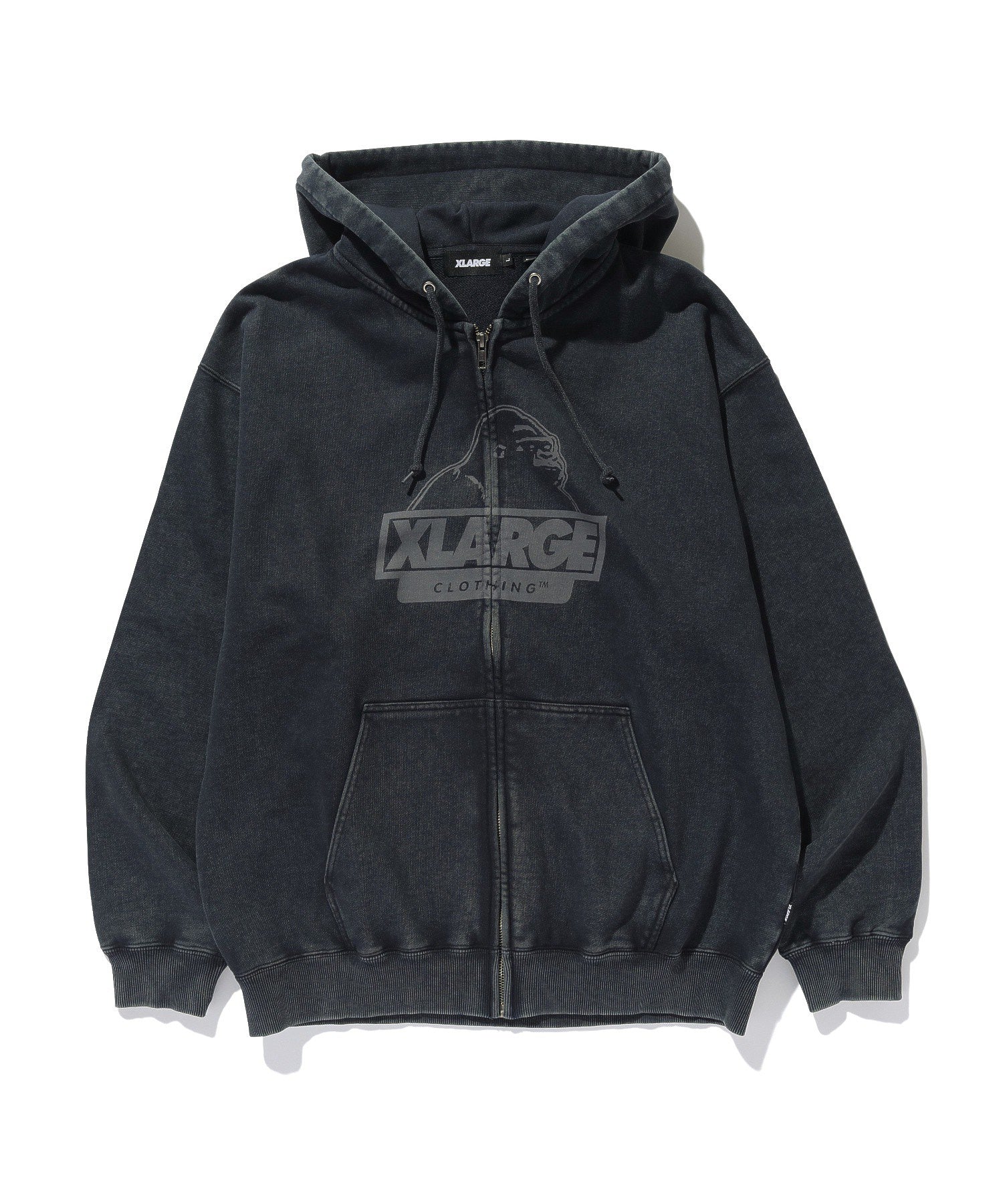 WASHED SLANTED OG ZIP HOODED SWEATSHIRT