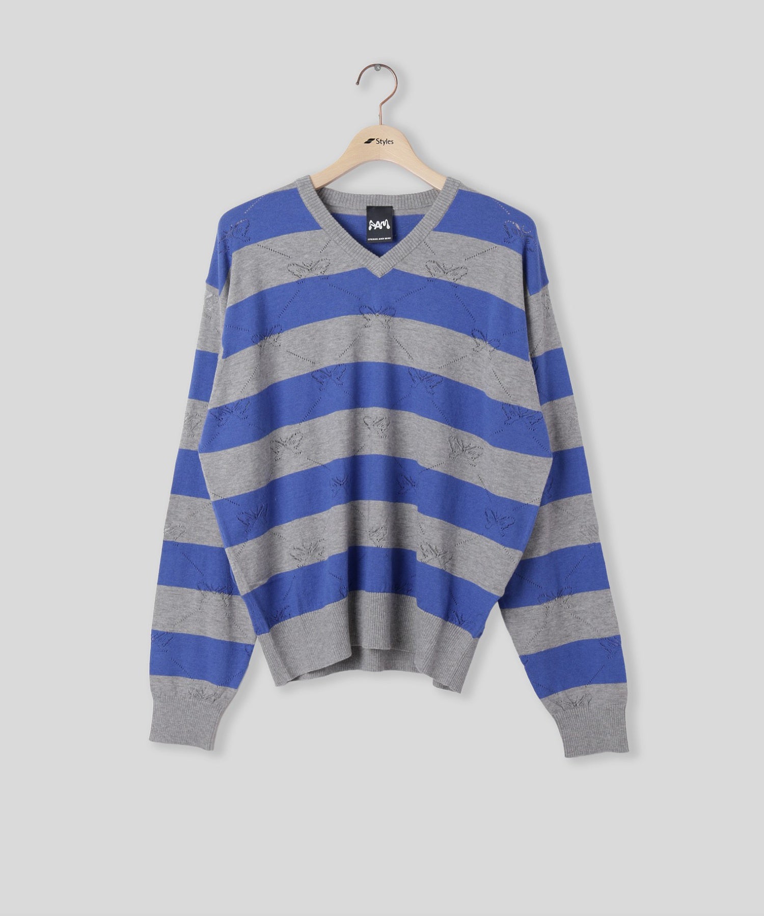 PERKS AND MINI/パークスアンドミニ/KALEIDOSCOPE KNITTED V-NECK SWEATER 8640