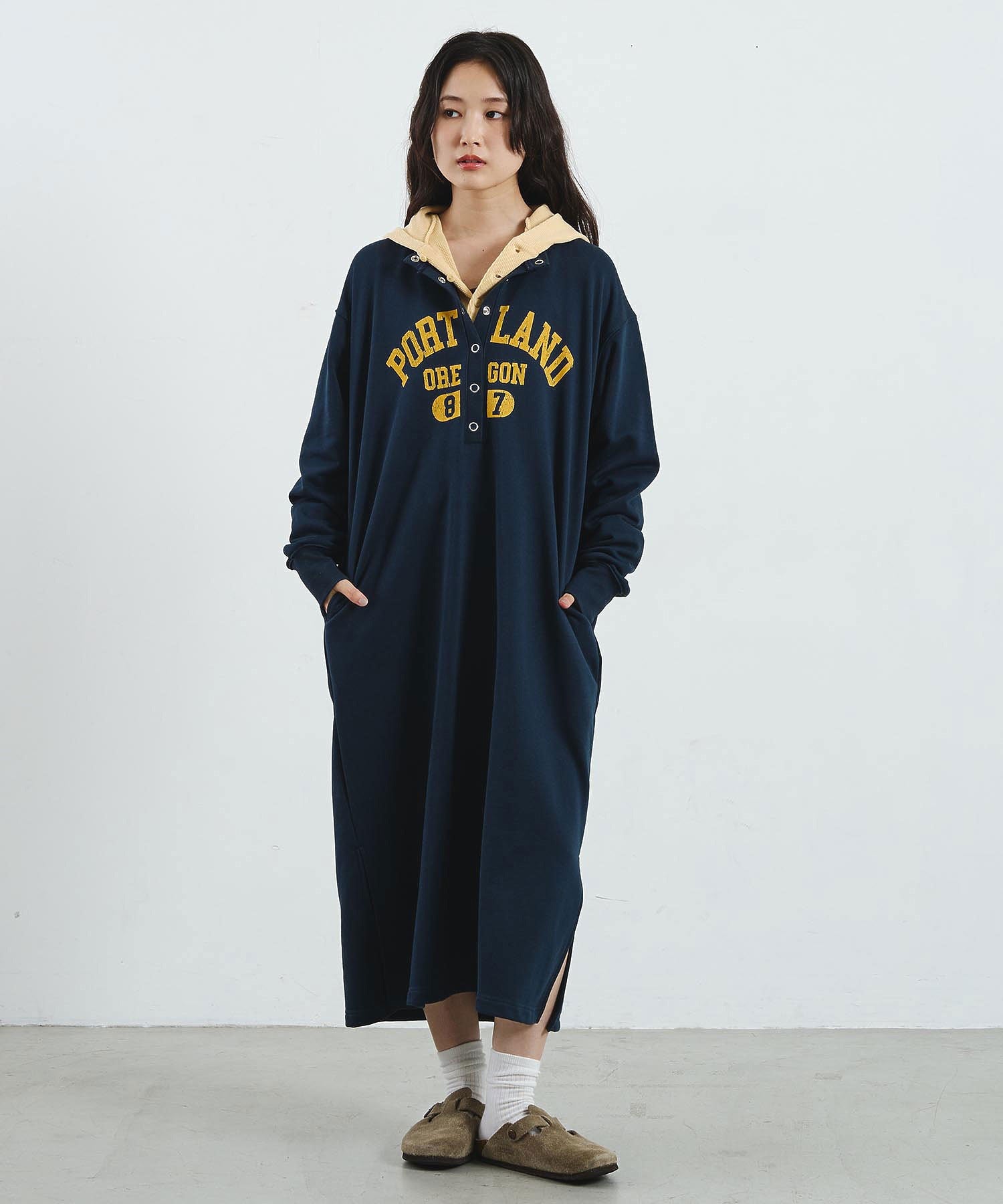 HENLEY NECK DRESS