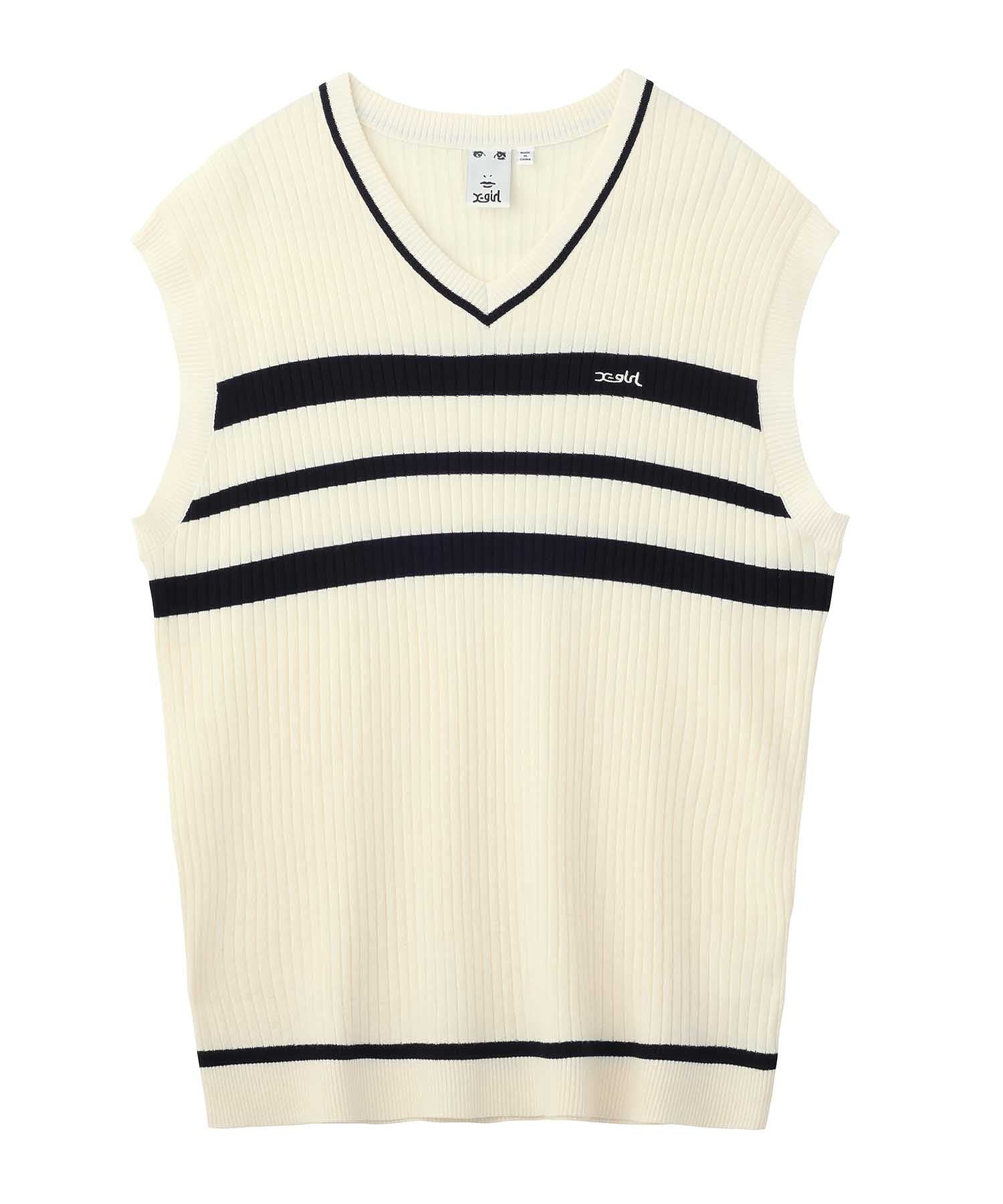 BICOLOR STRIPED KNIT VEST X-girl