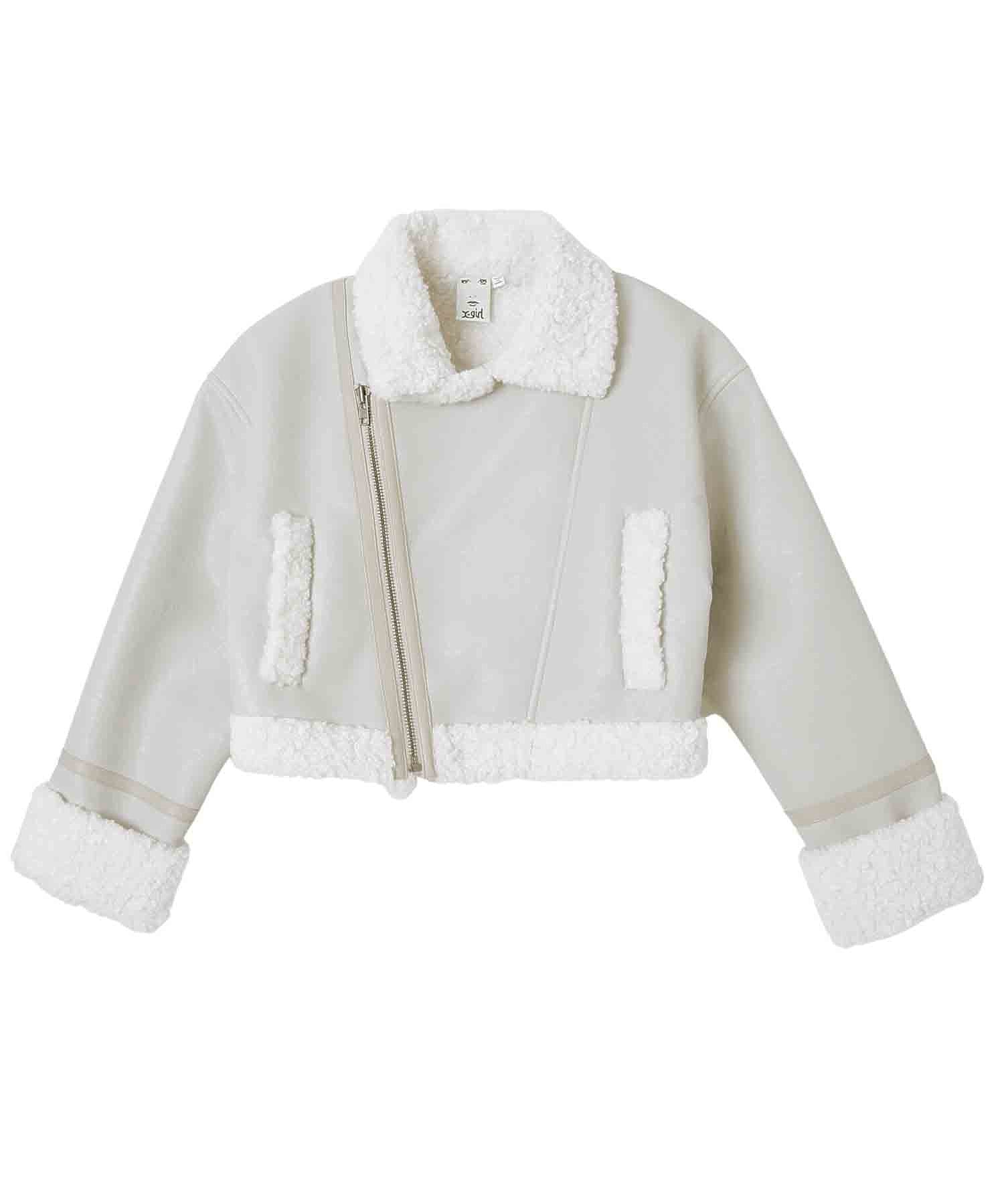 CROPPED FAUX MOUTON RIDER'S JACKET X-girl