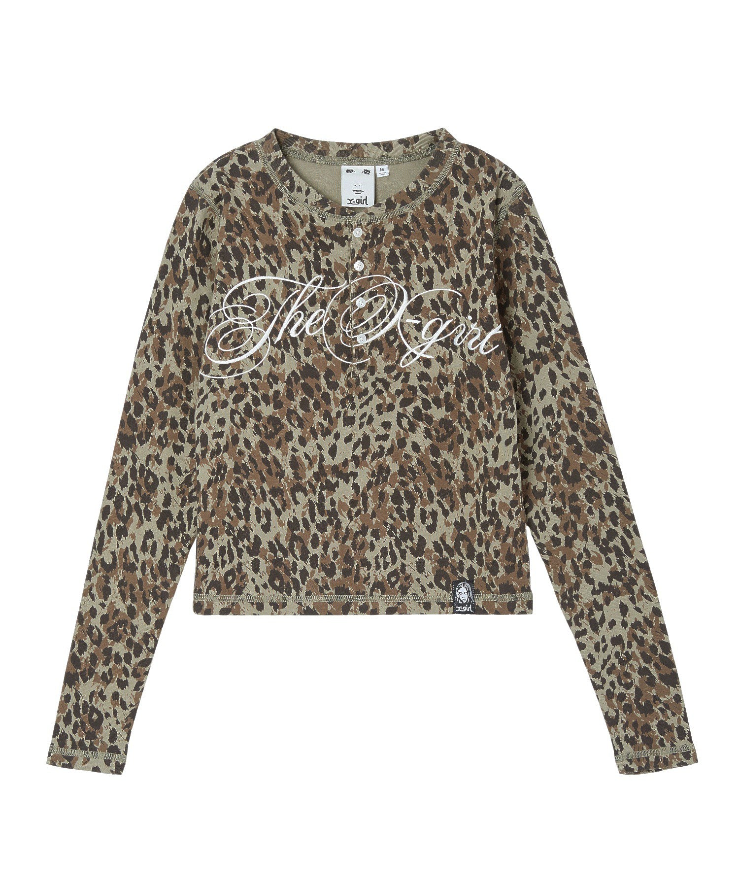 HENLEY NECK SCRIPT LOGO L/S COMPACT TOP