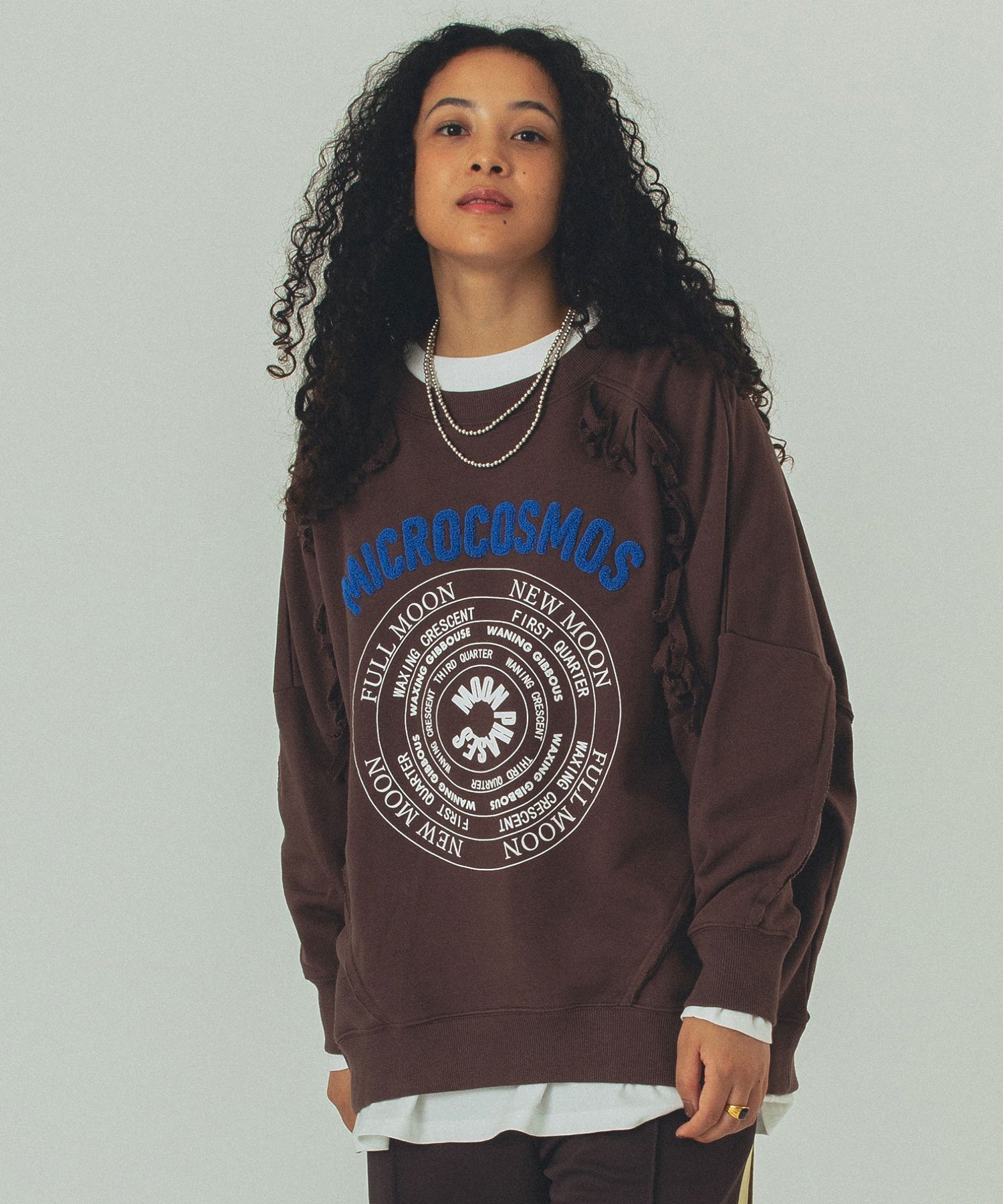 GENE HEAVENS/EMBROIDERY PRINT FRINGE SWEAT