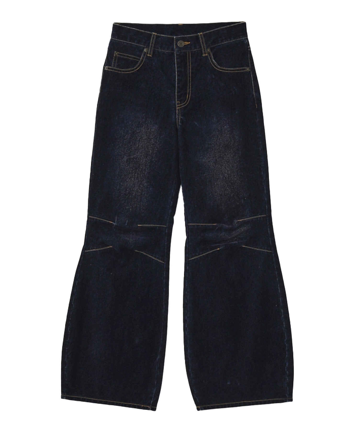 FLOCKED DENIM FLARE PANTS