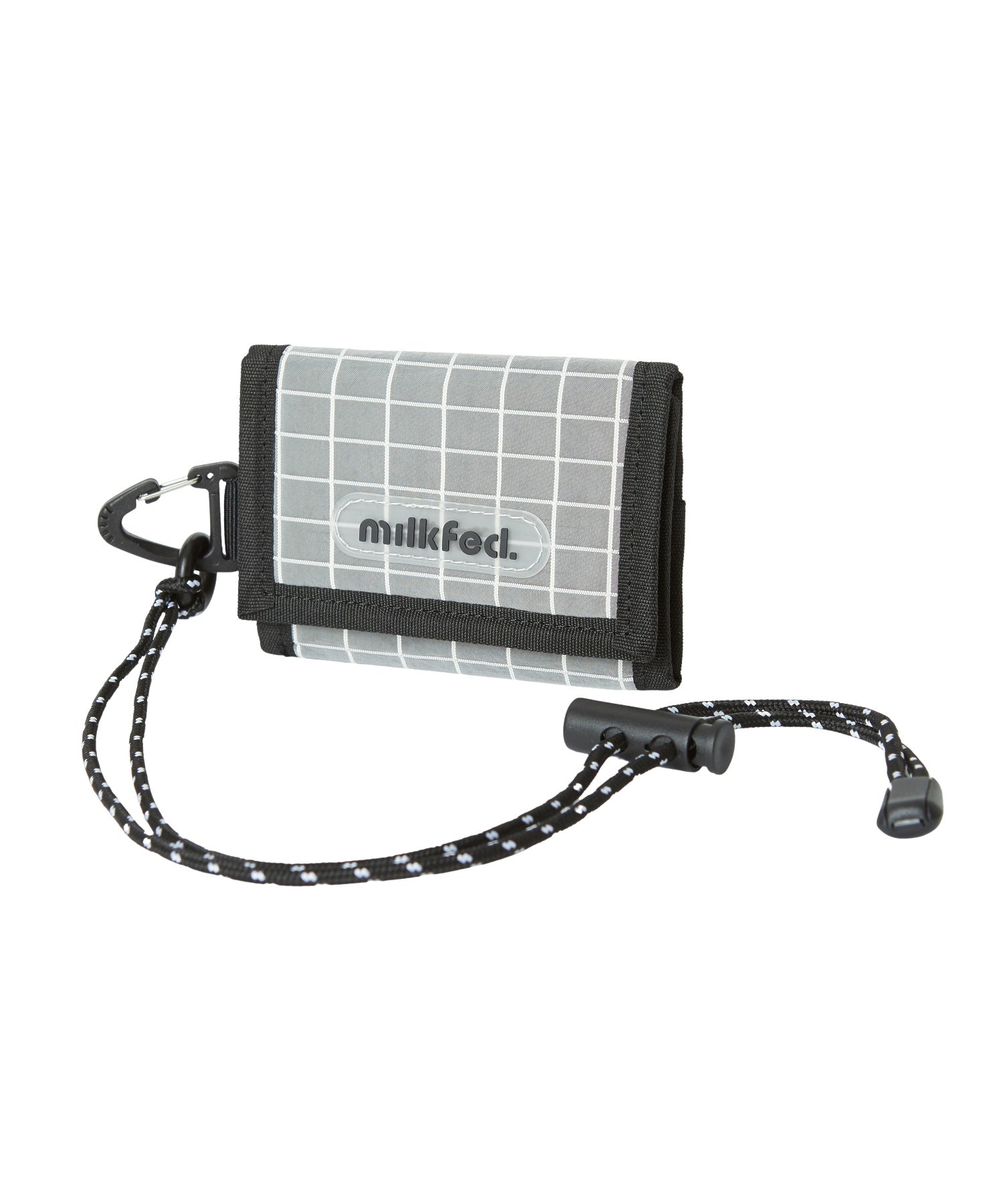 GRID PATTERN TRI-FOLD WALLET