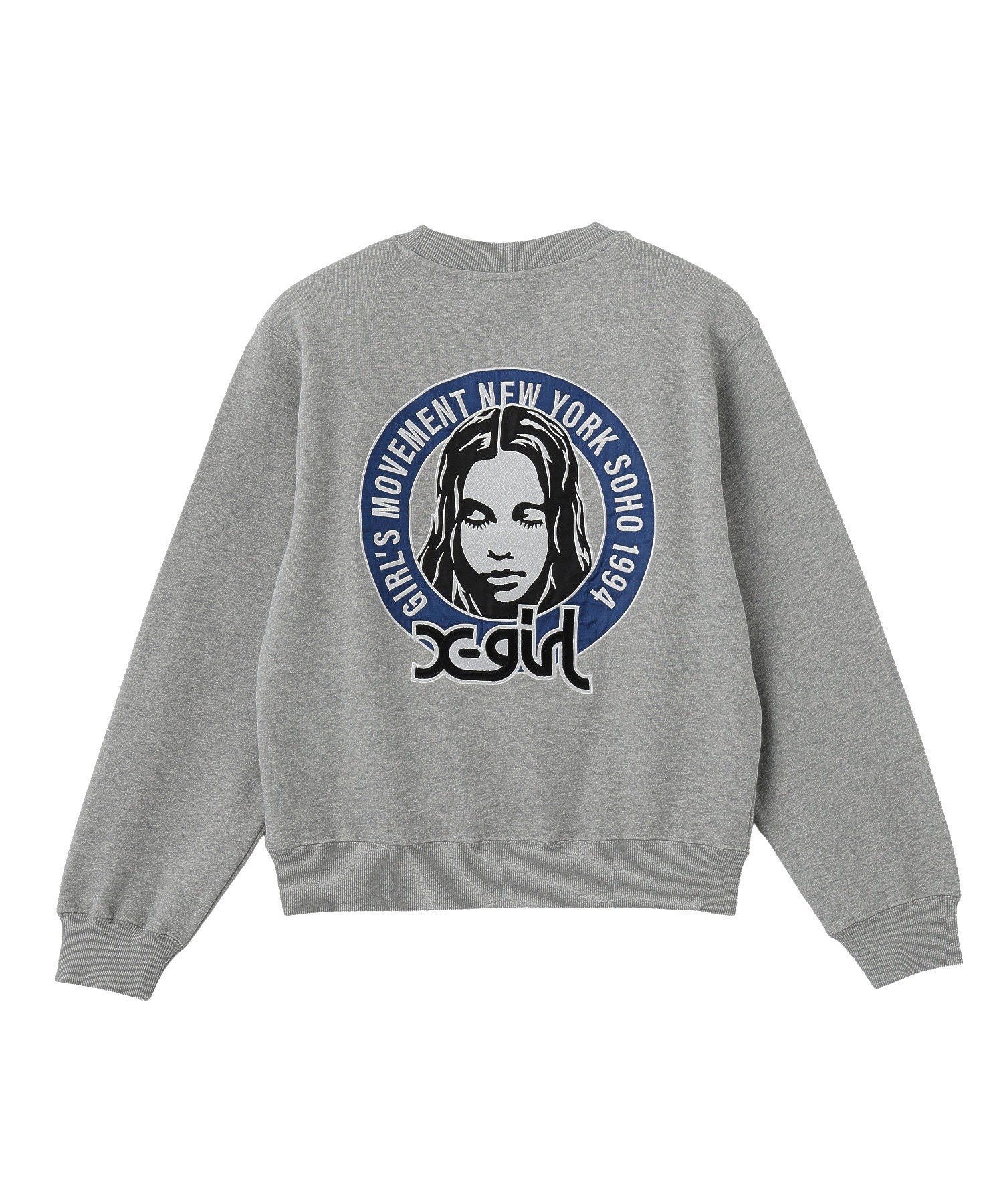FACE IN CIRCLE LOGO PATCH CREWNECK SWEATSHIRT