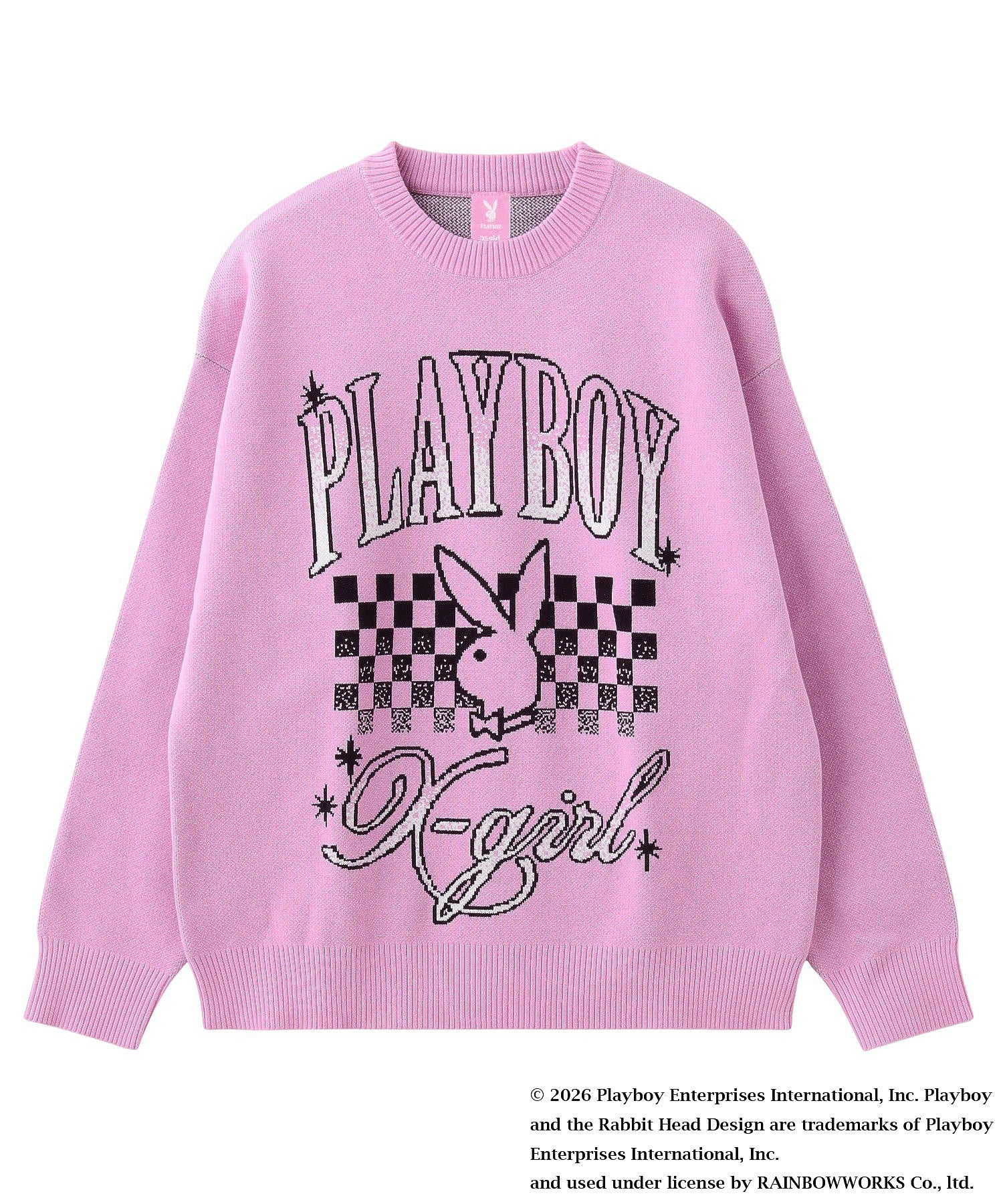 PLAYBOY × X-girl JACQUARD KNIT TOP