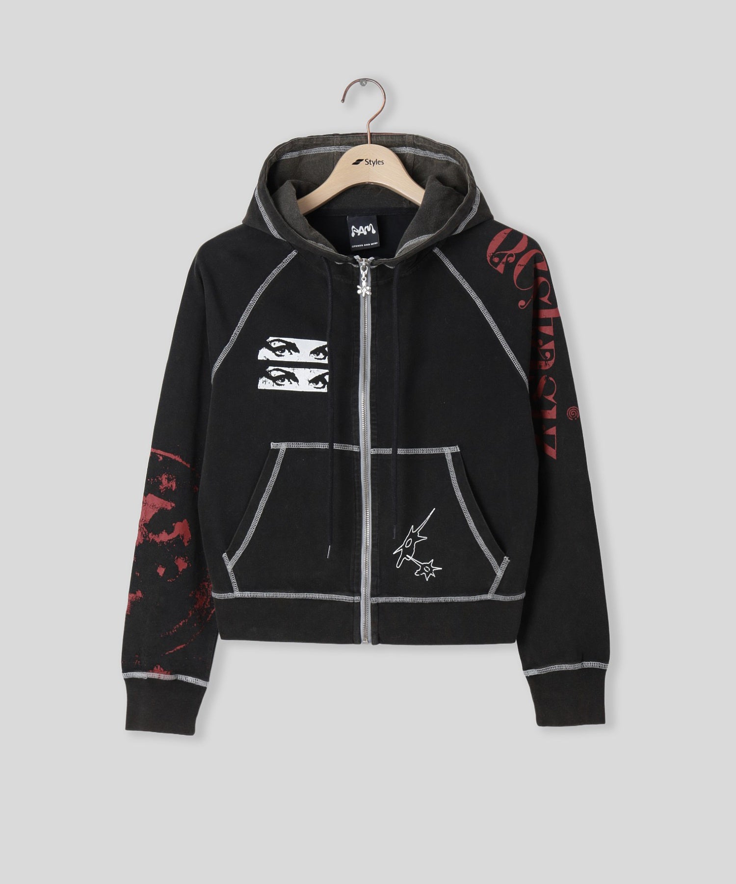PERKS AND MINI/パークスアンドミニ/W CELESTIAL EQUATOR HOOD ZIP THRU SWT 4629