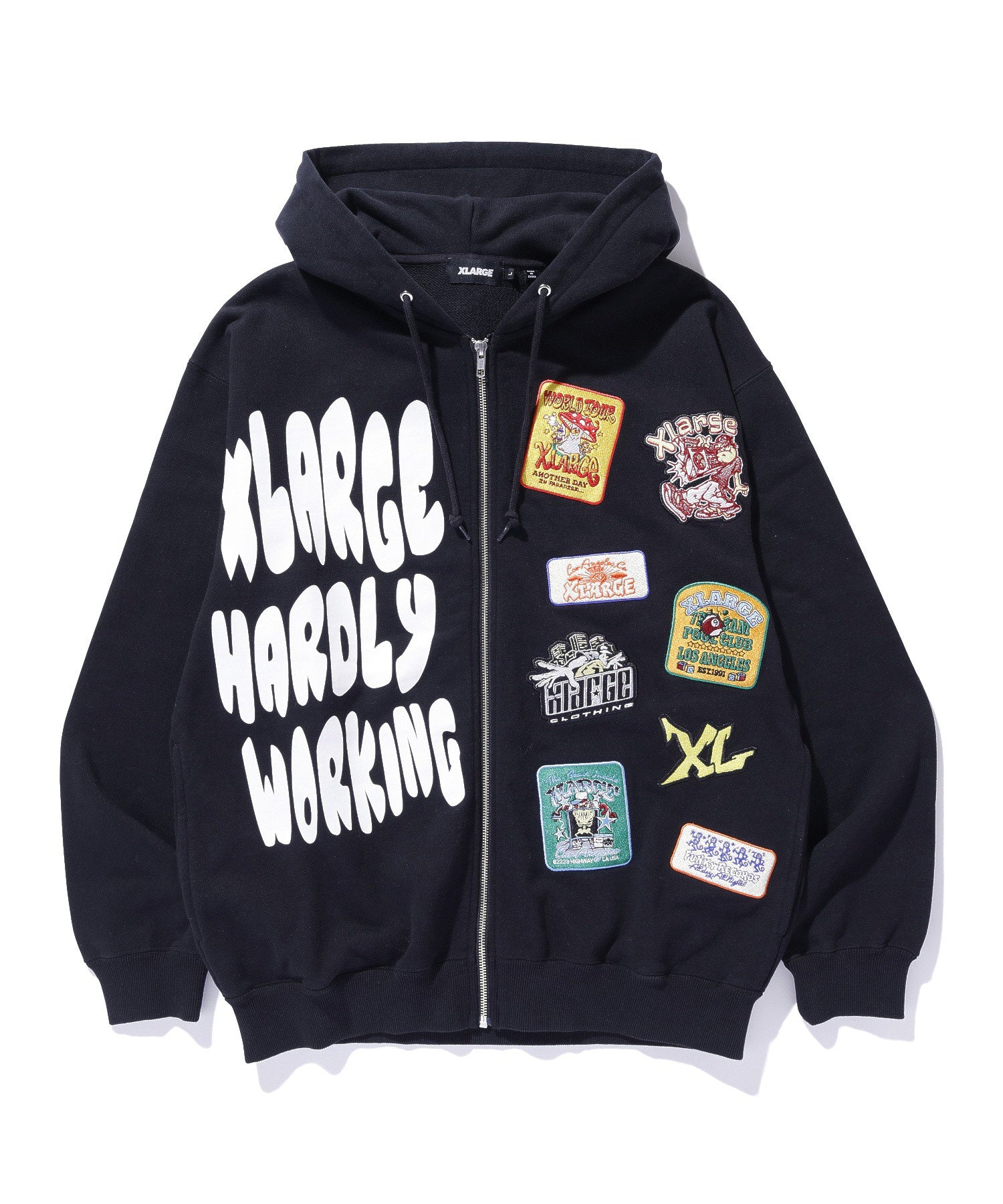 MULTI LOGO ZIP UP HOODED SWEATSHIRT