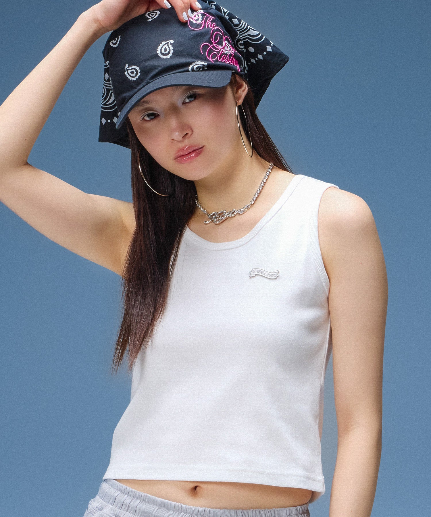 METAL NAME LOGO TANK TOP