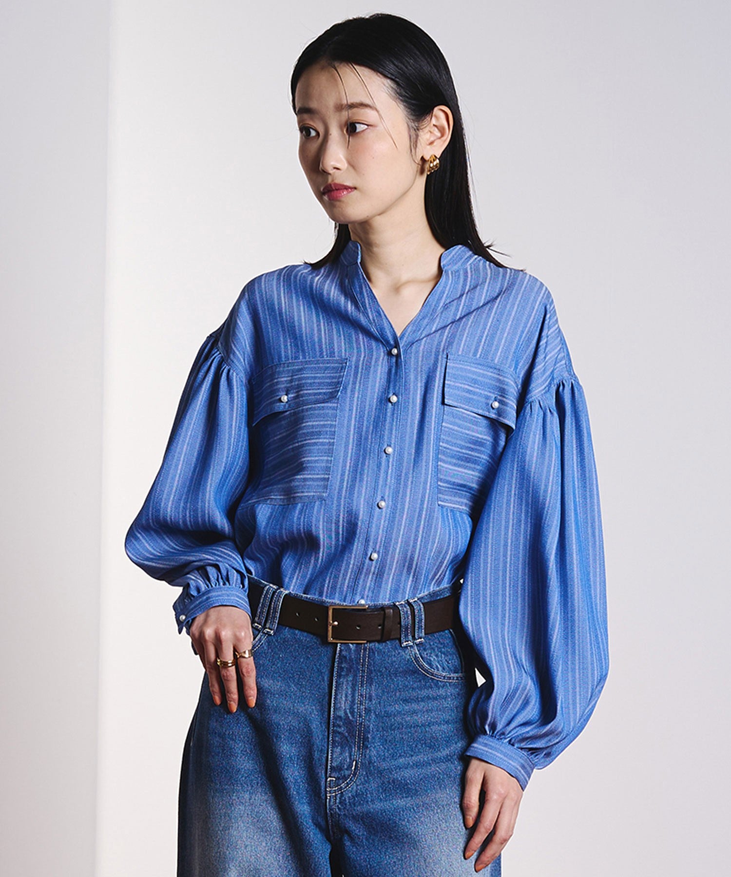 GENE HEAVENS/COTTON PEARL BUTTON SHIRT