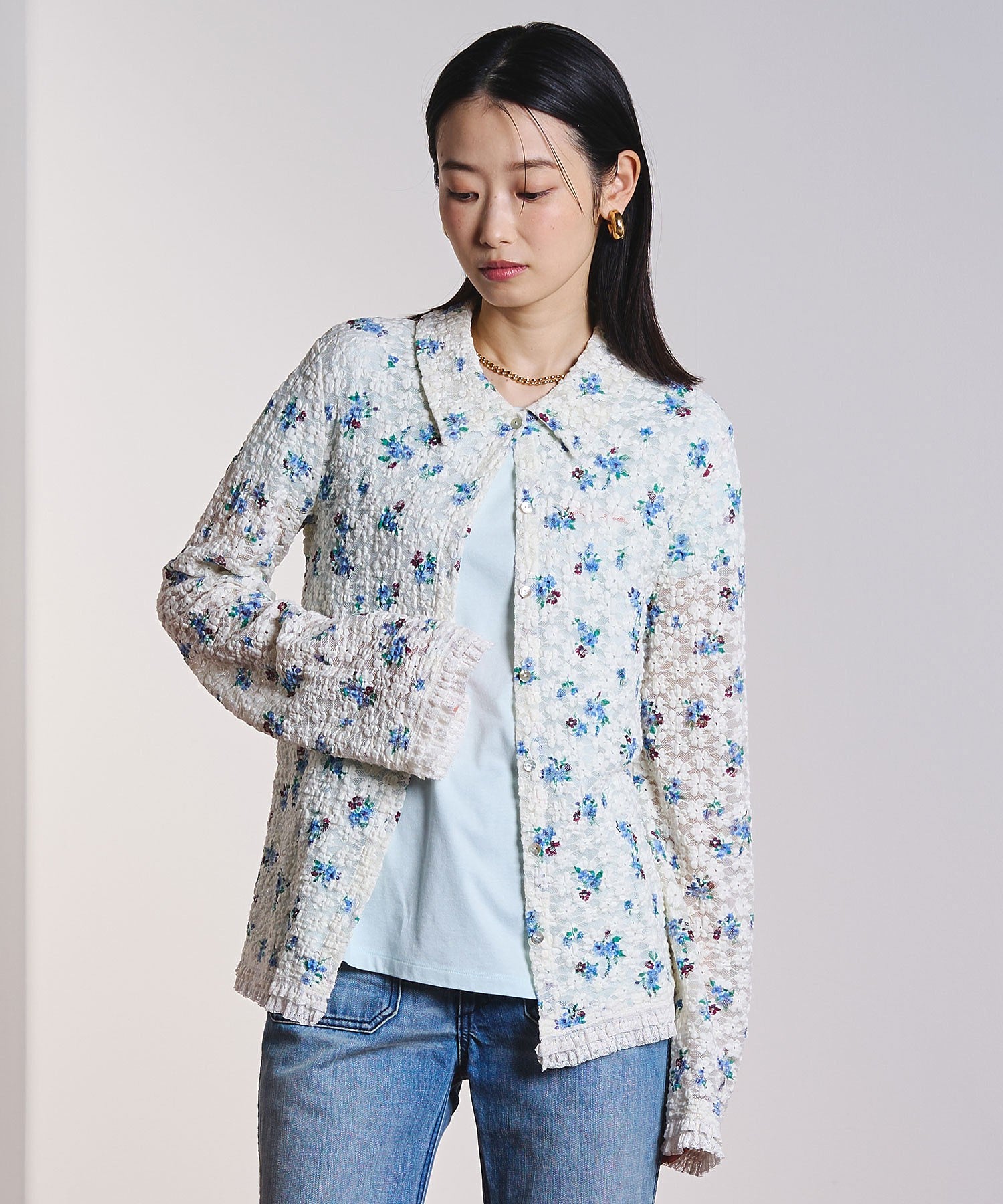 CREOLME/FLORAL LACE TOP