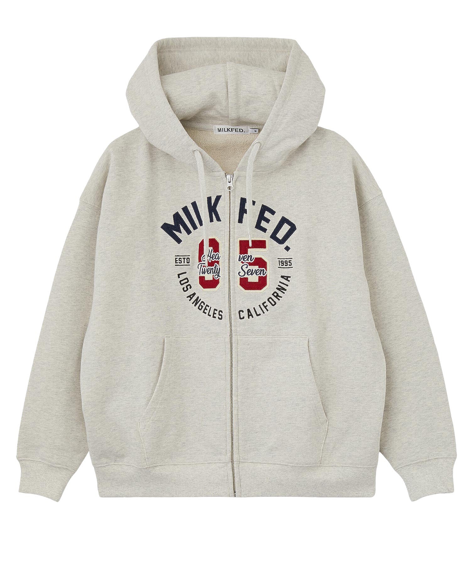COLLEGE LOGO PATCH ZIP UP HOODIE