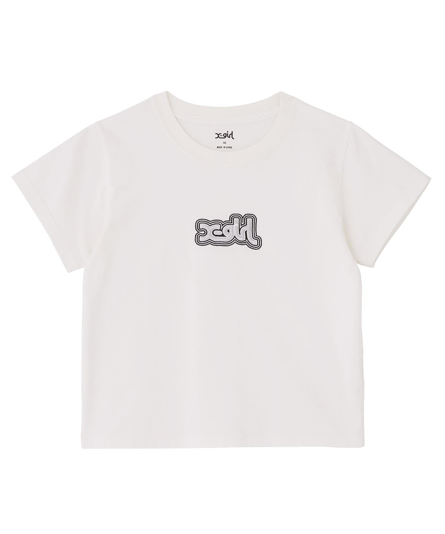 OUTLINE MILLS LOGO EMBROIDERY S/S BABY TEE X-girl