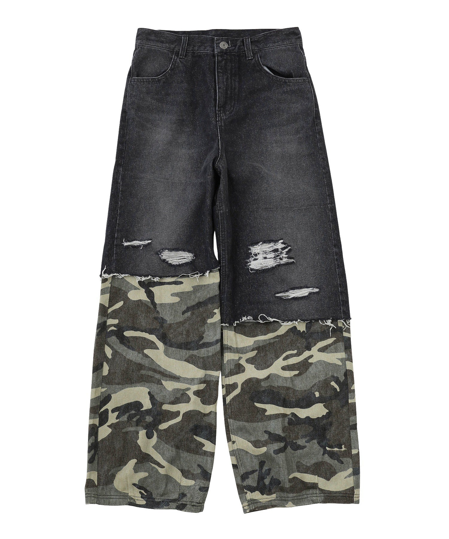 FADED CAMO LAYERED PANTS