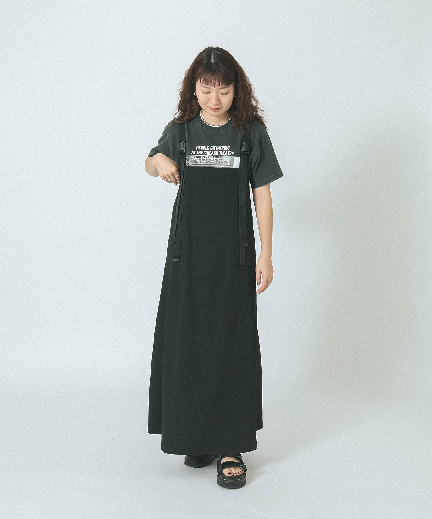 THOUSAND MILExGENE HEAVENS/ZIP FRONT SUSPENDER JUMPER SKIRT DRESS