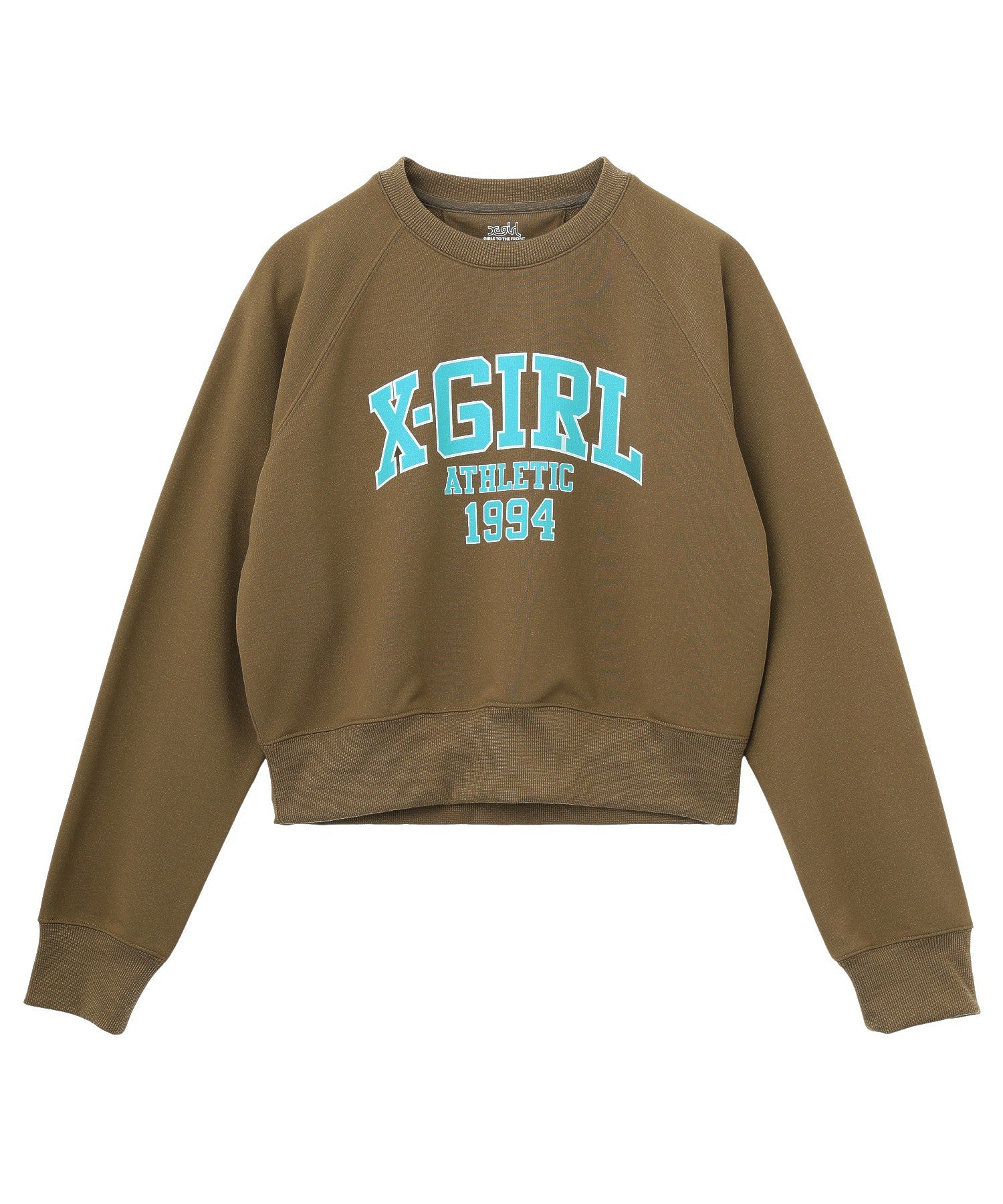 COLLEGE LOGO SHORT CREWNECK SWEATSHIRT