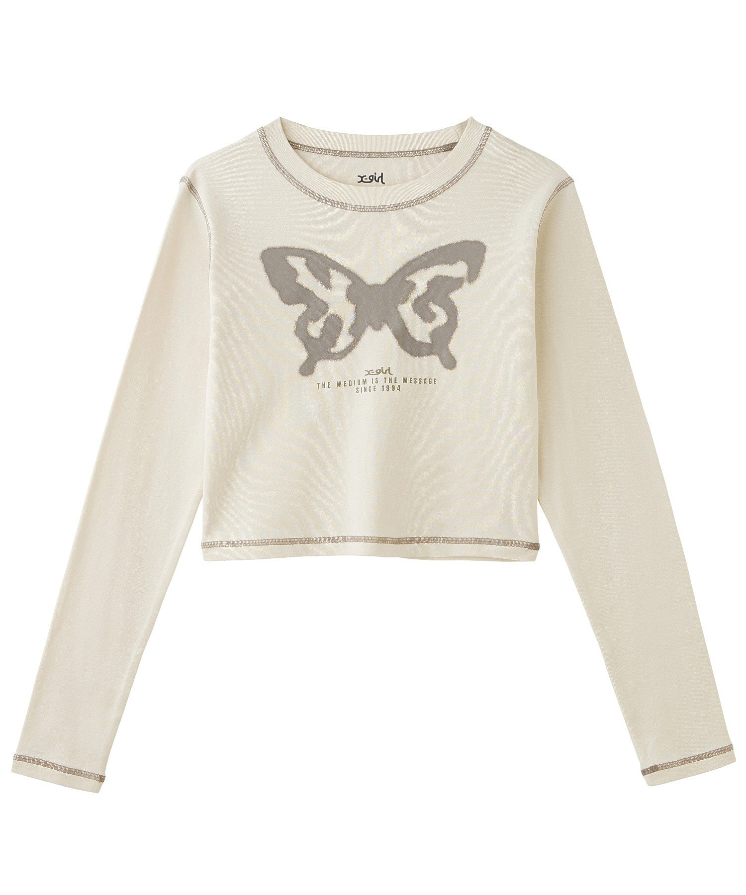 SPRAY BUTTERFLY PRINT L/S BABY TEE