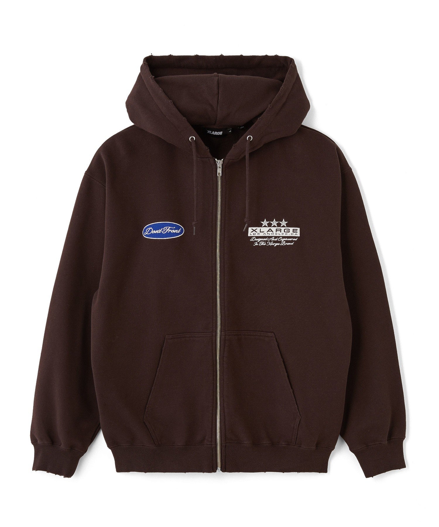 DAMAGED ZIP HOODED SWEATSHIRT