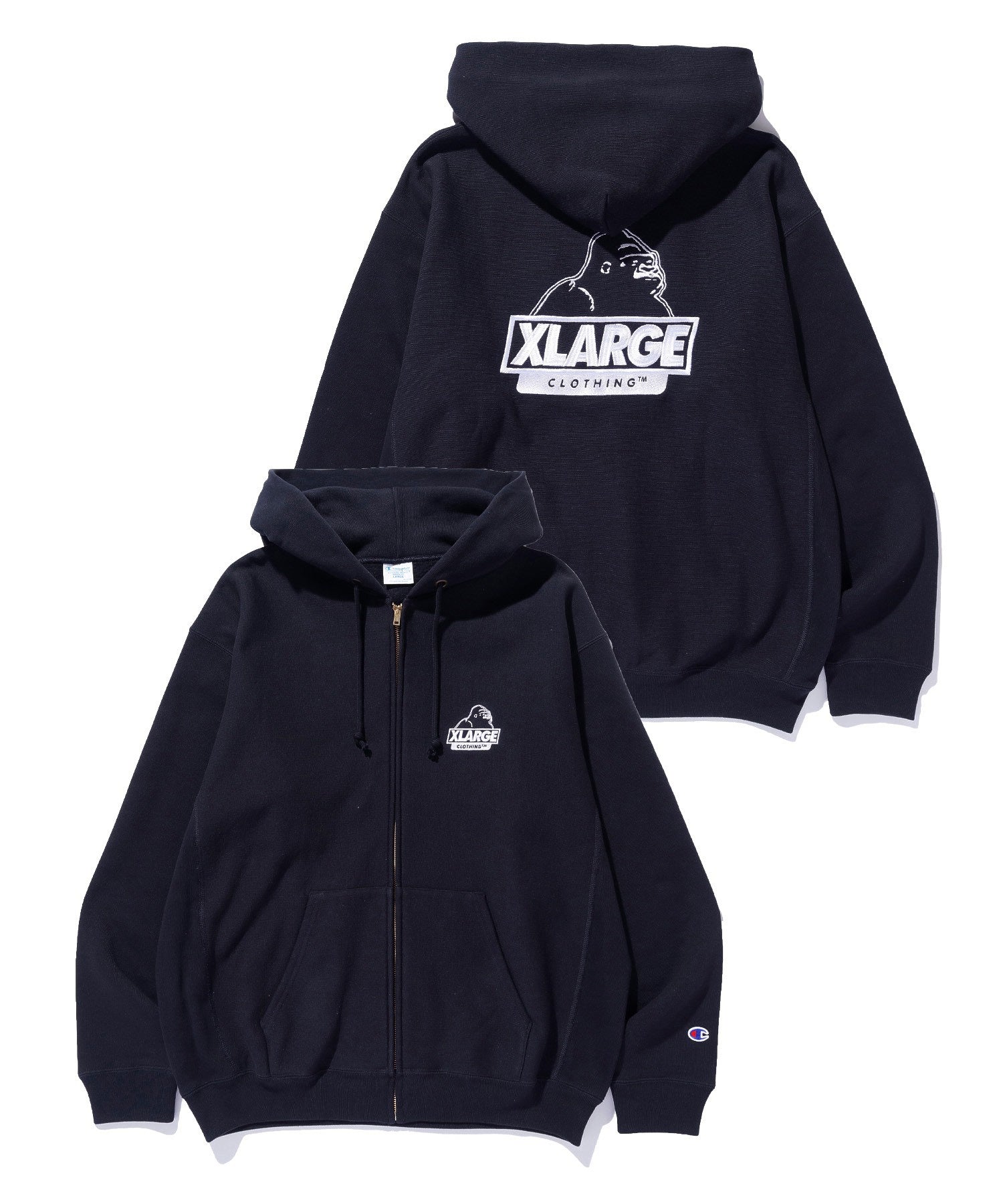XLARGE×Champion REVERSE WEAVE ZIP UP HOODED SWEATSHIRT