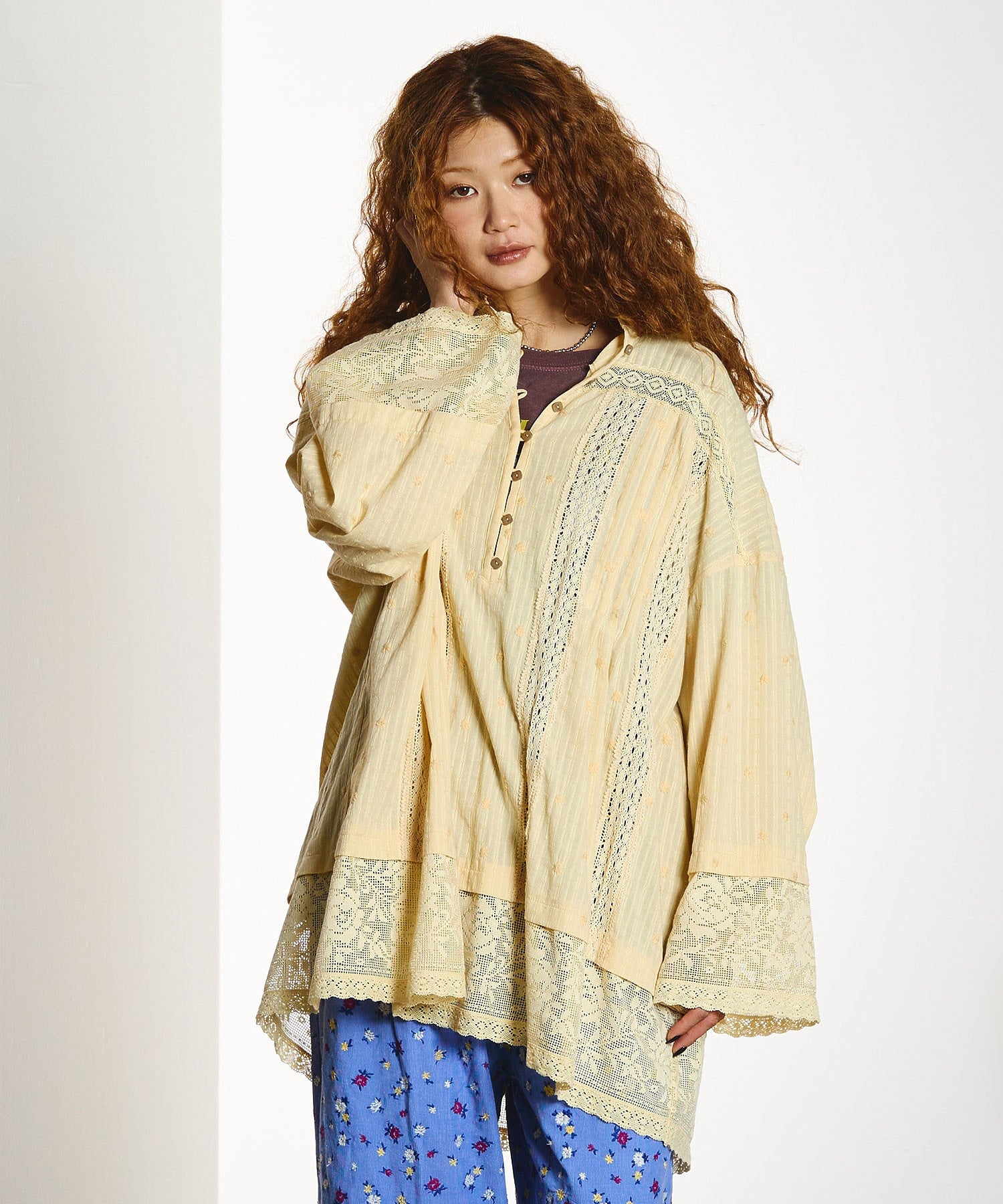 mag.by c/COTTON LACE BLOUSE