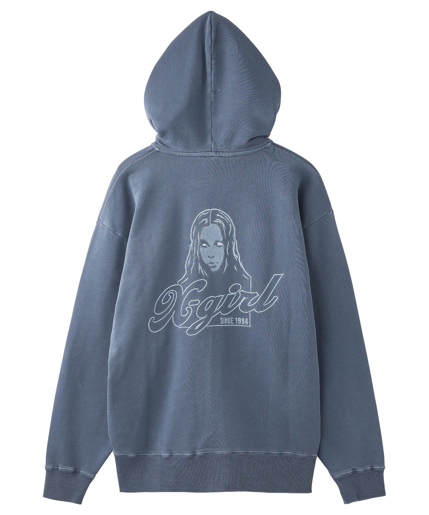 FACE PIGMENT DYED ZIP UP SWEAT HOODIE