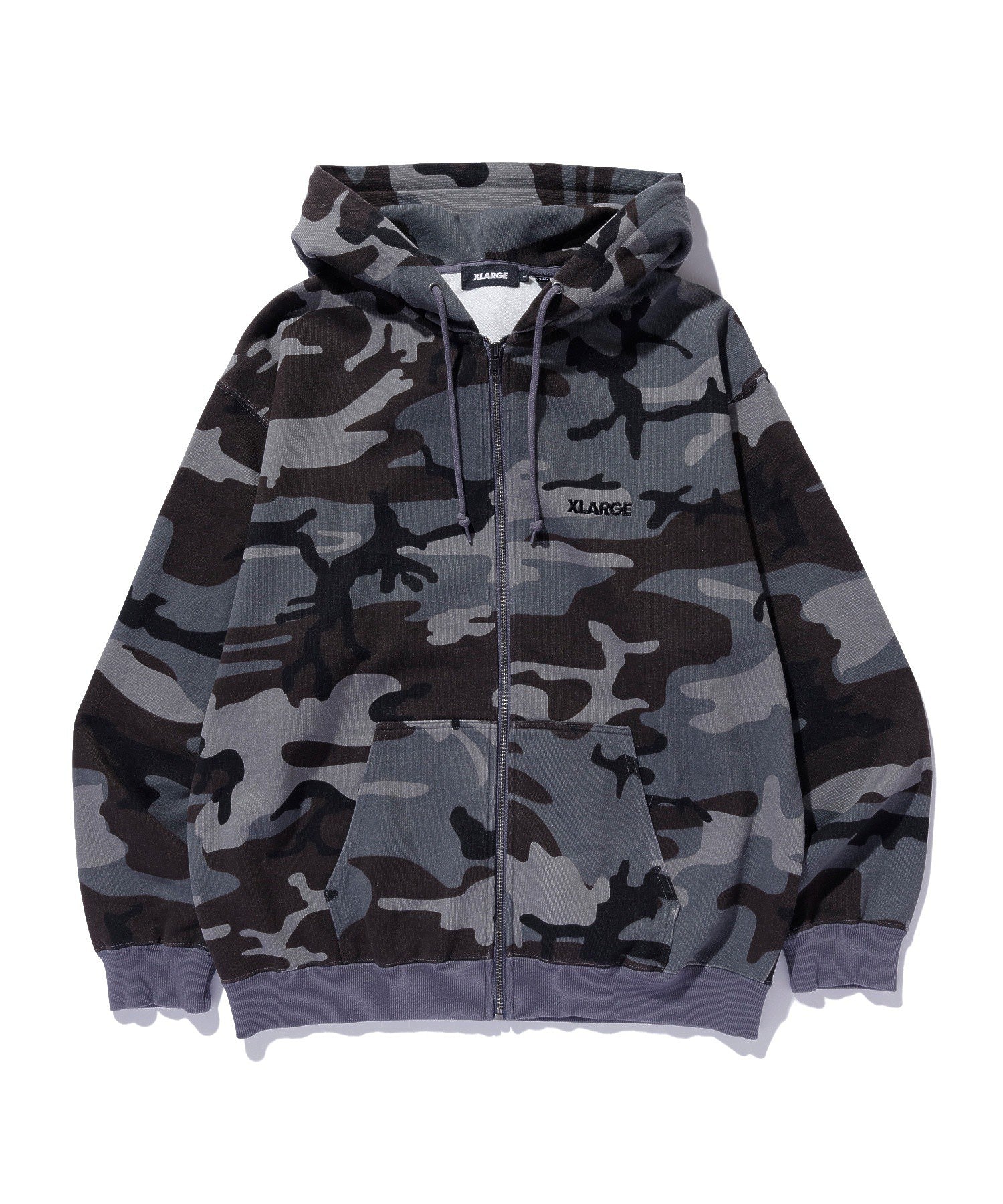 CAMO ZIP UP HOODED SWEATSHIRT