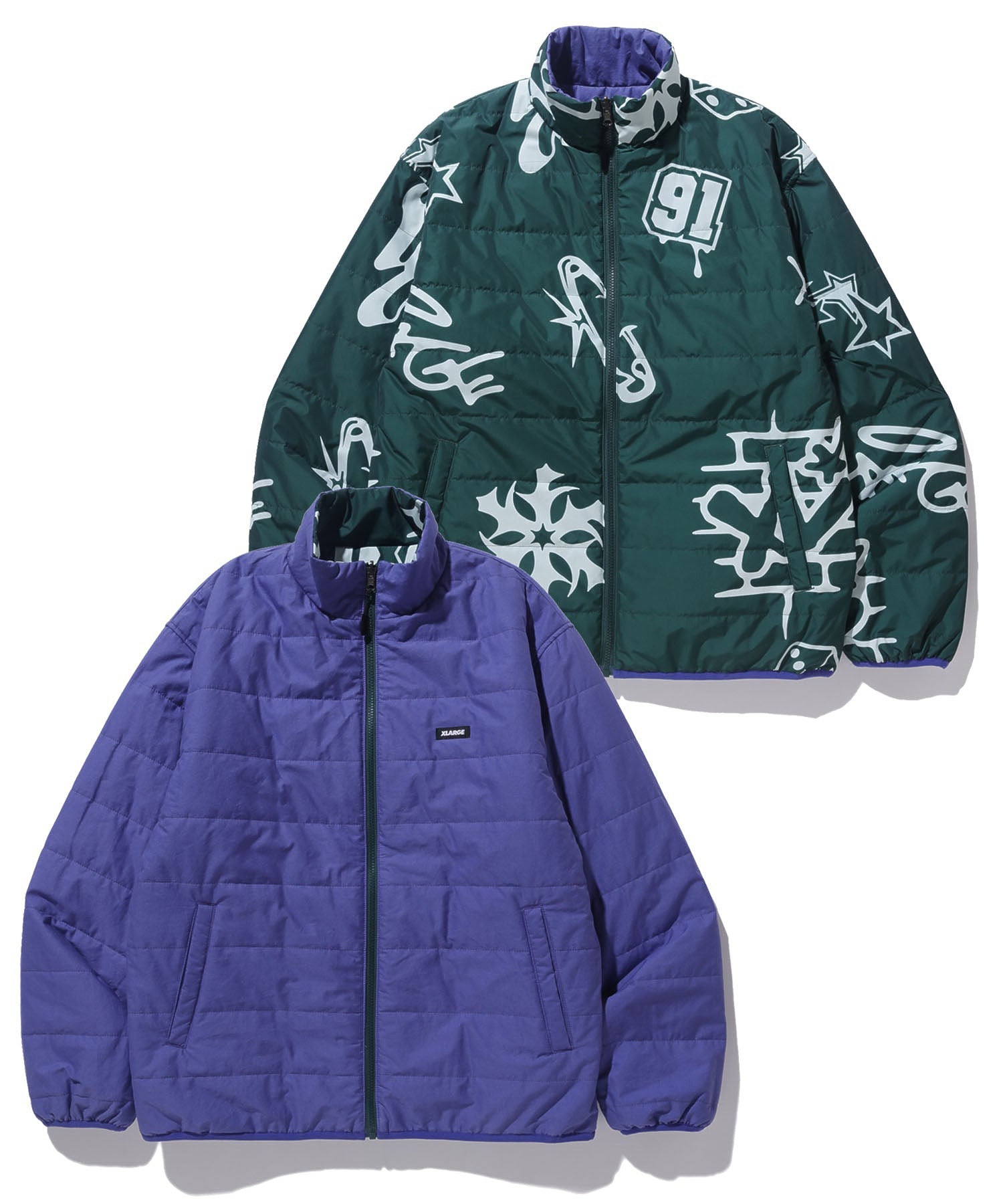 ALLOVER PRINT REVERSIBLE PUFFER JACKET XLARGE