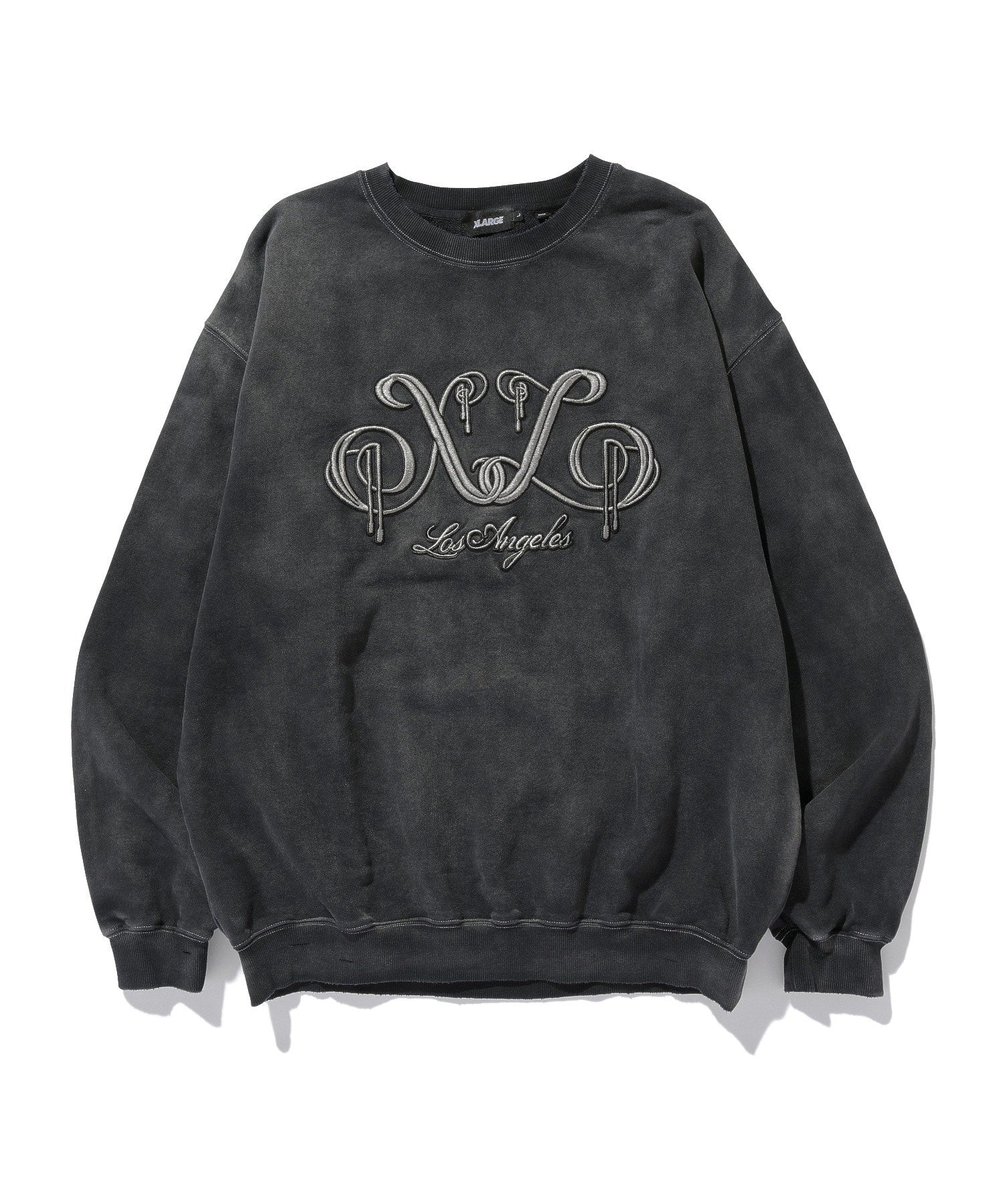 EMBROIDERED BLEACHED CREWNECK SWEATSHIRT