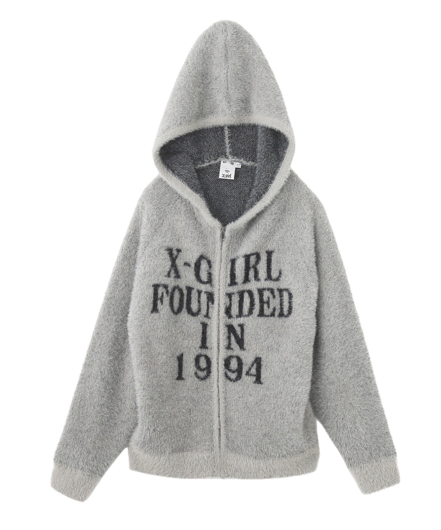 SHAGGY KNIT ZIP UP HOODIE
