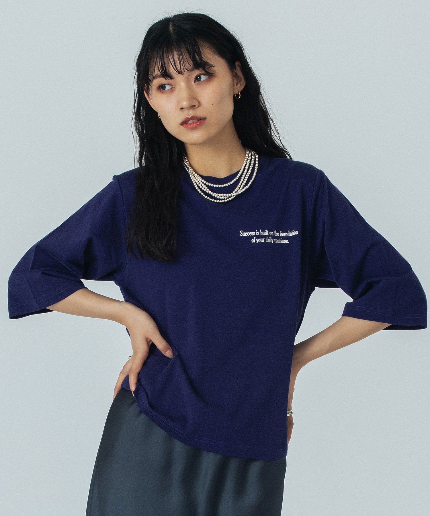 CREOLME/EMBROIDERY H/S TEE