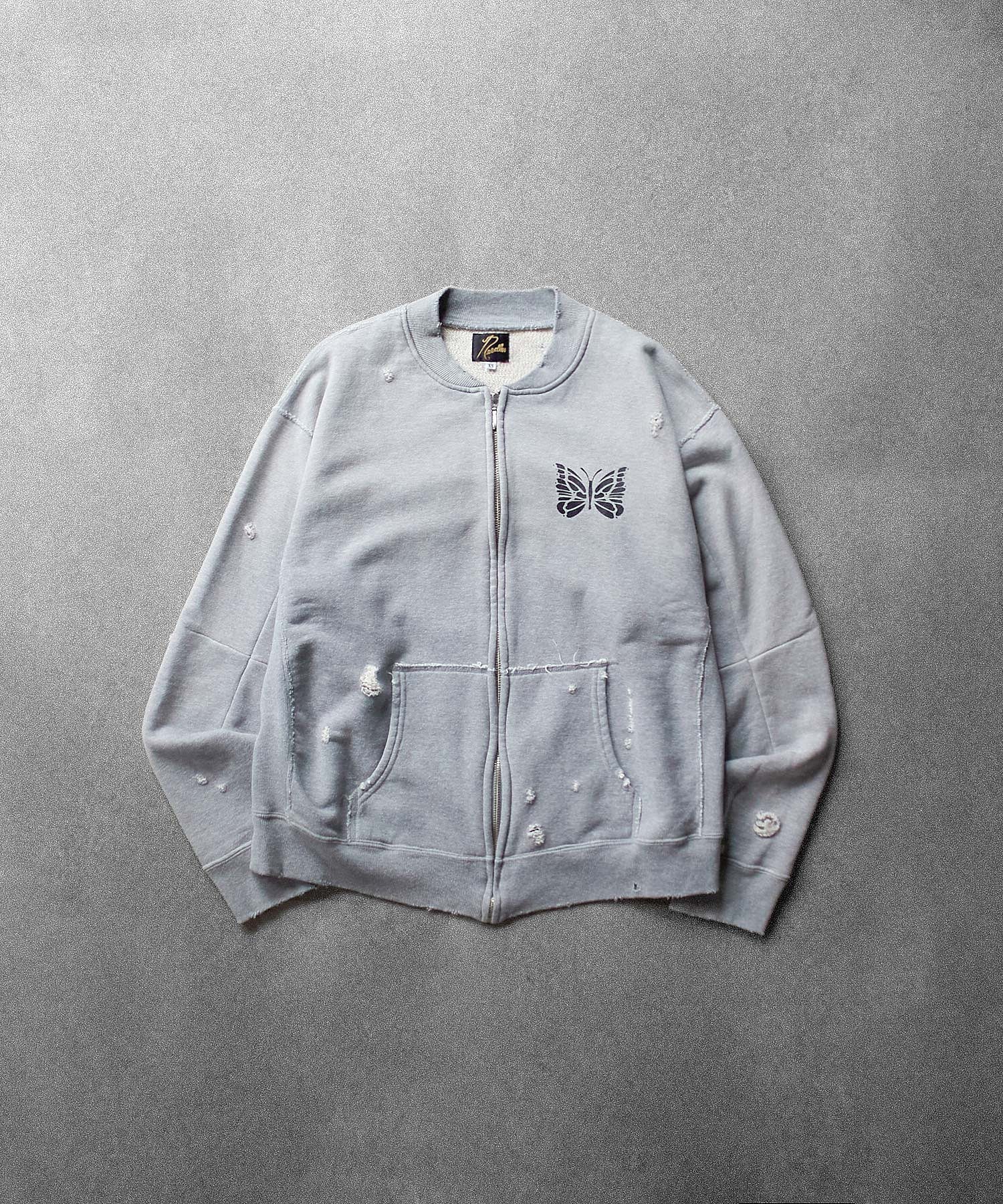 NEEDLES/DECONSTRUCTED ZIPPED SWEAT