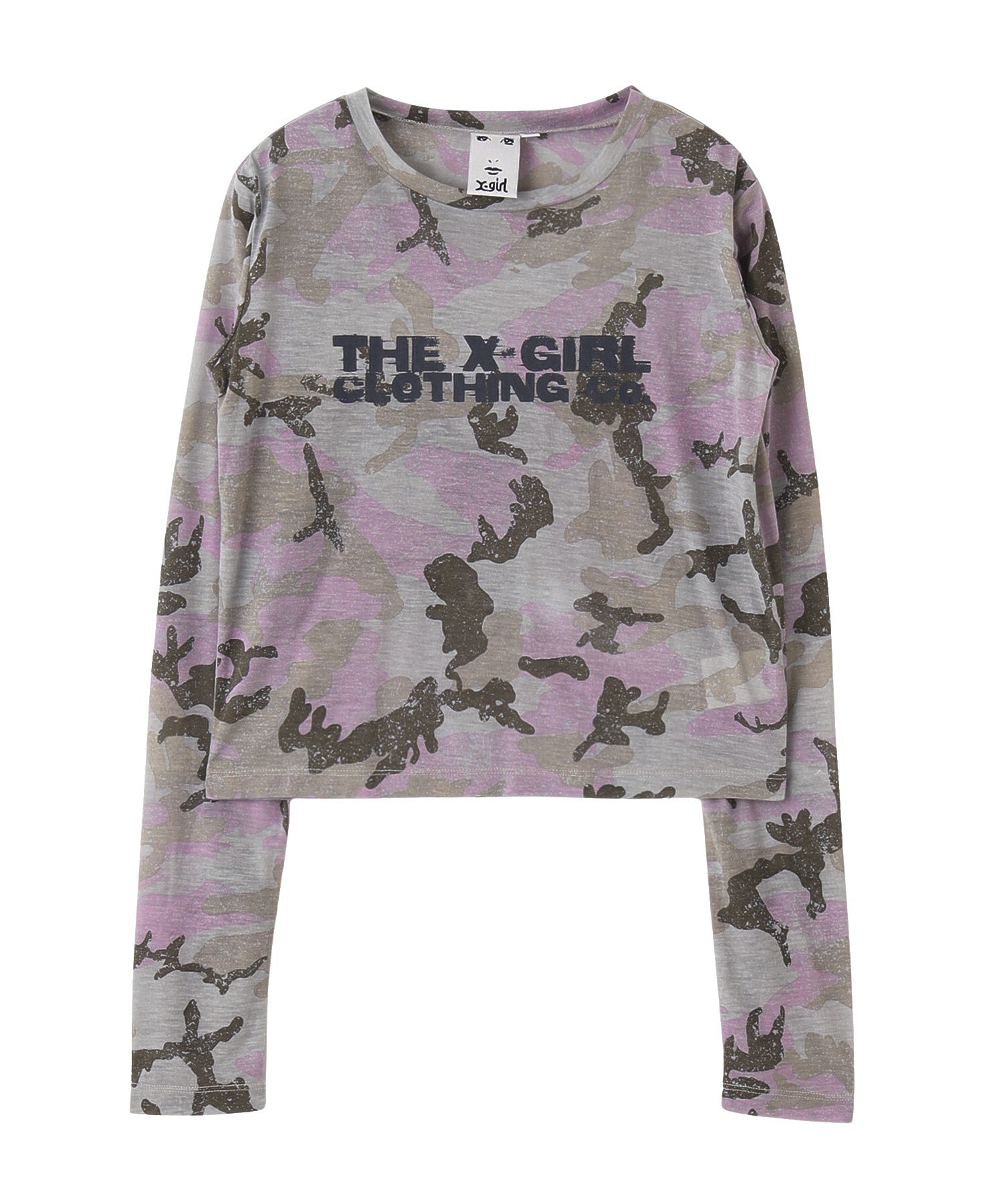 FADED CAMO SHEER L/S TOP