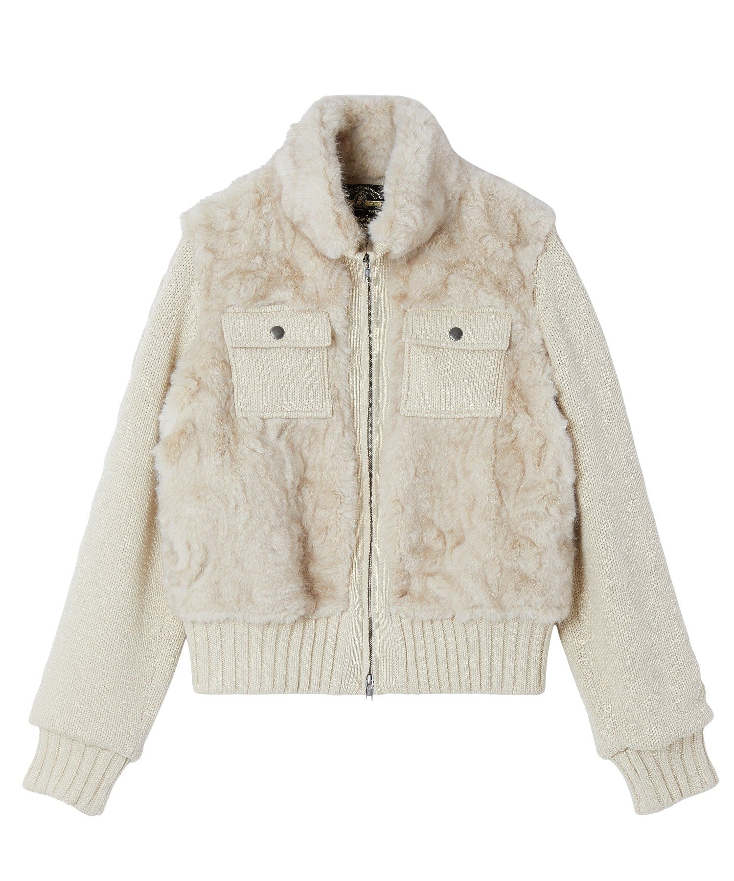 FAUX FUR AND KNIT JACKET