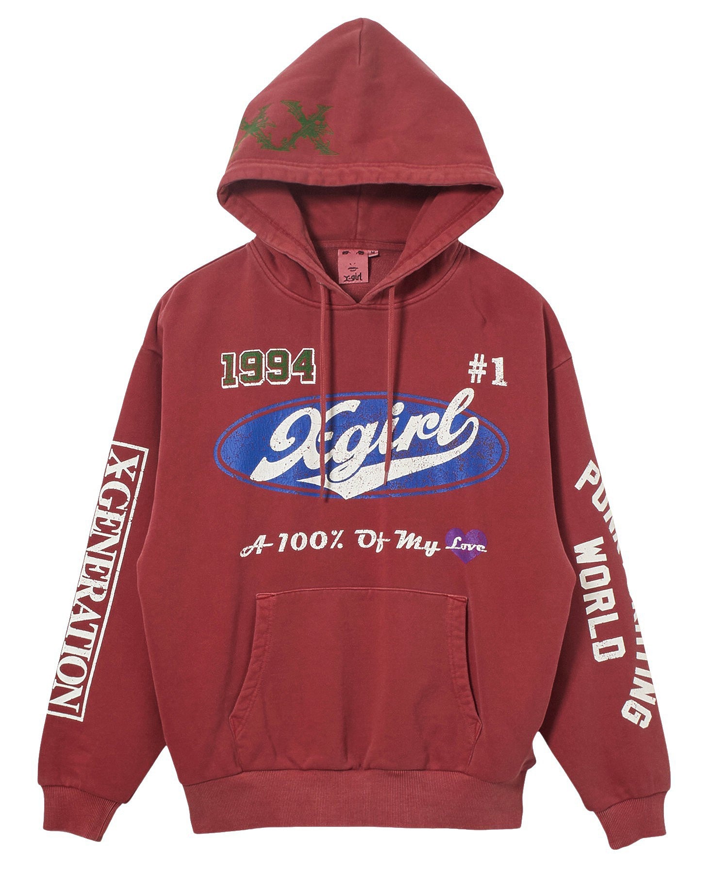 FADED MIX LOGO SWEAT HOODIE