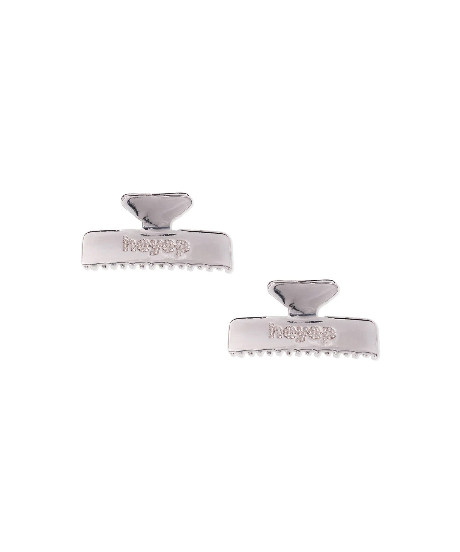 heyep/LOGO RHINESTONE SQUARE HAIR CLIPS － 2 PIECE SET