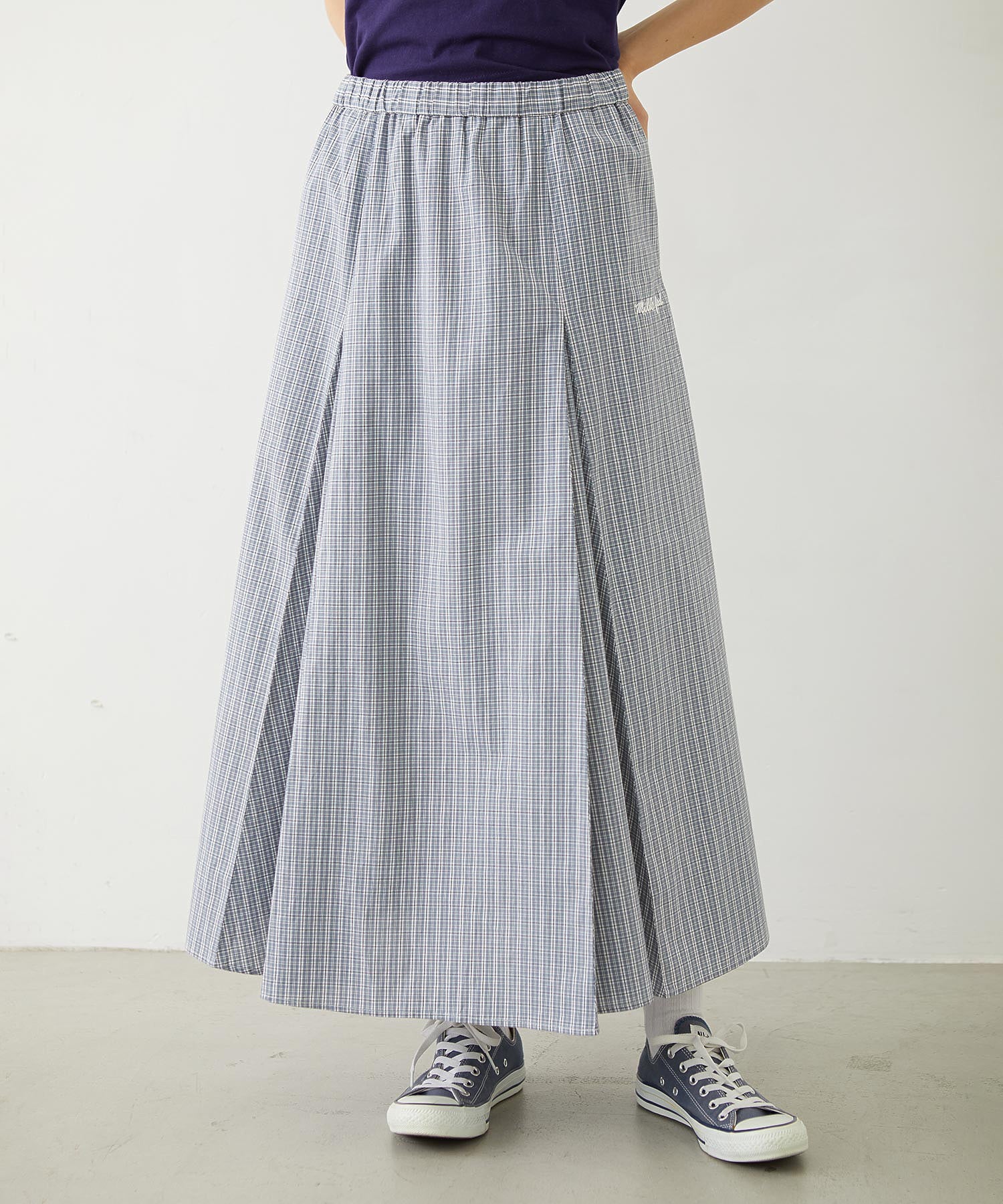 PLAID PATTERN LONG SKIRT