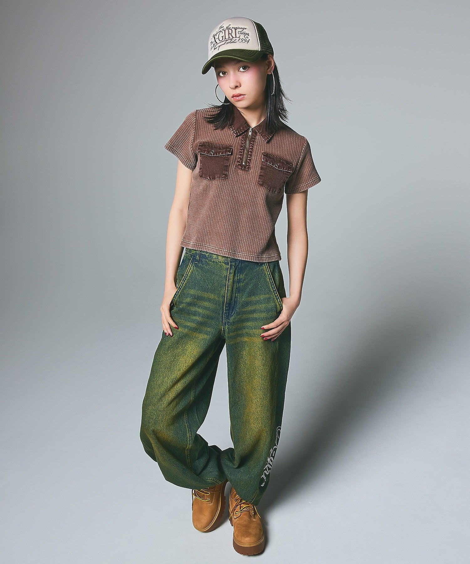 FADED WOVEN MIX TOP