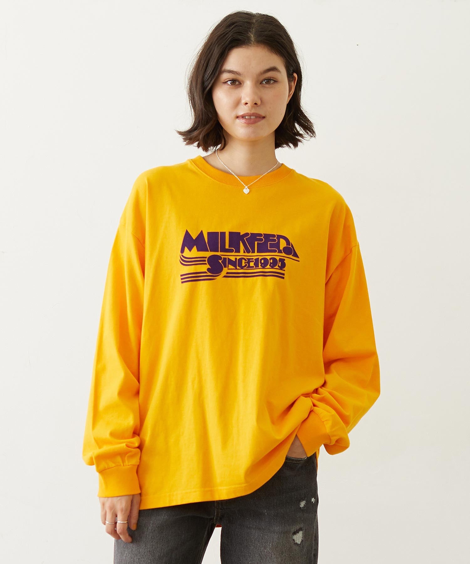 LOGO FLOCK PRINT L/S TEE
